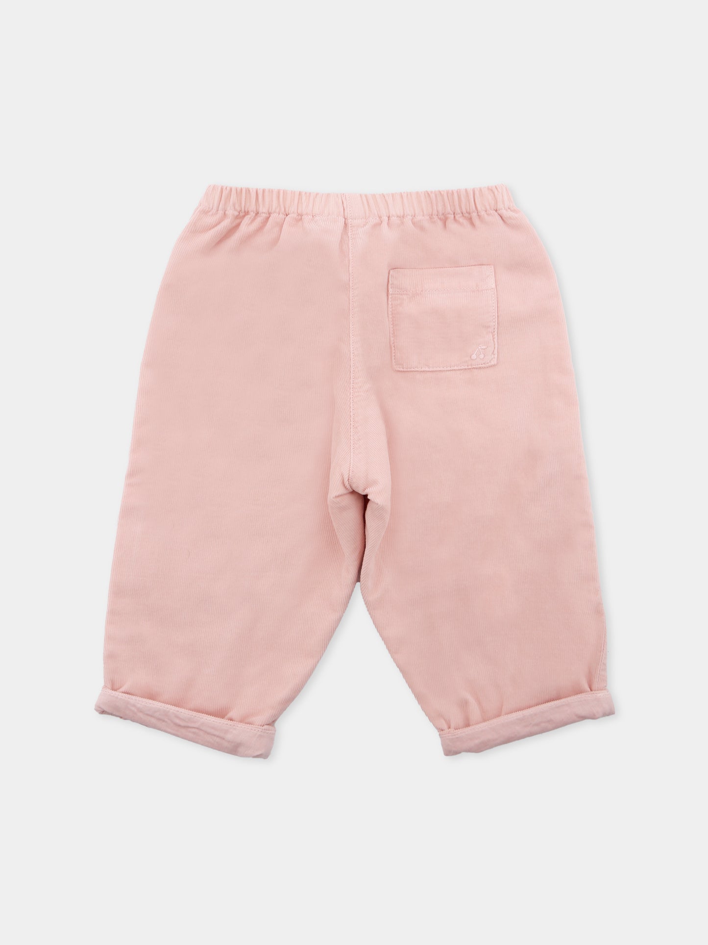 Pantaloni rosa per neonata con ciliegia,Bonpoint,W05XPAW00002 023A