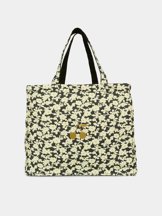Borsa reversibile nera per bambina con stampa floreale,Bonpoint,P05GBAW00001 599C