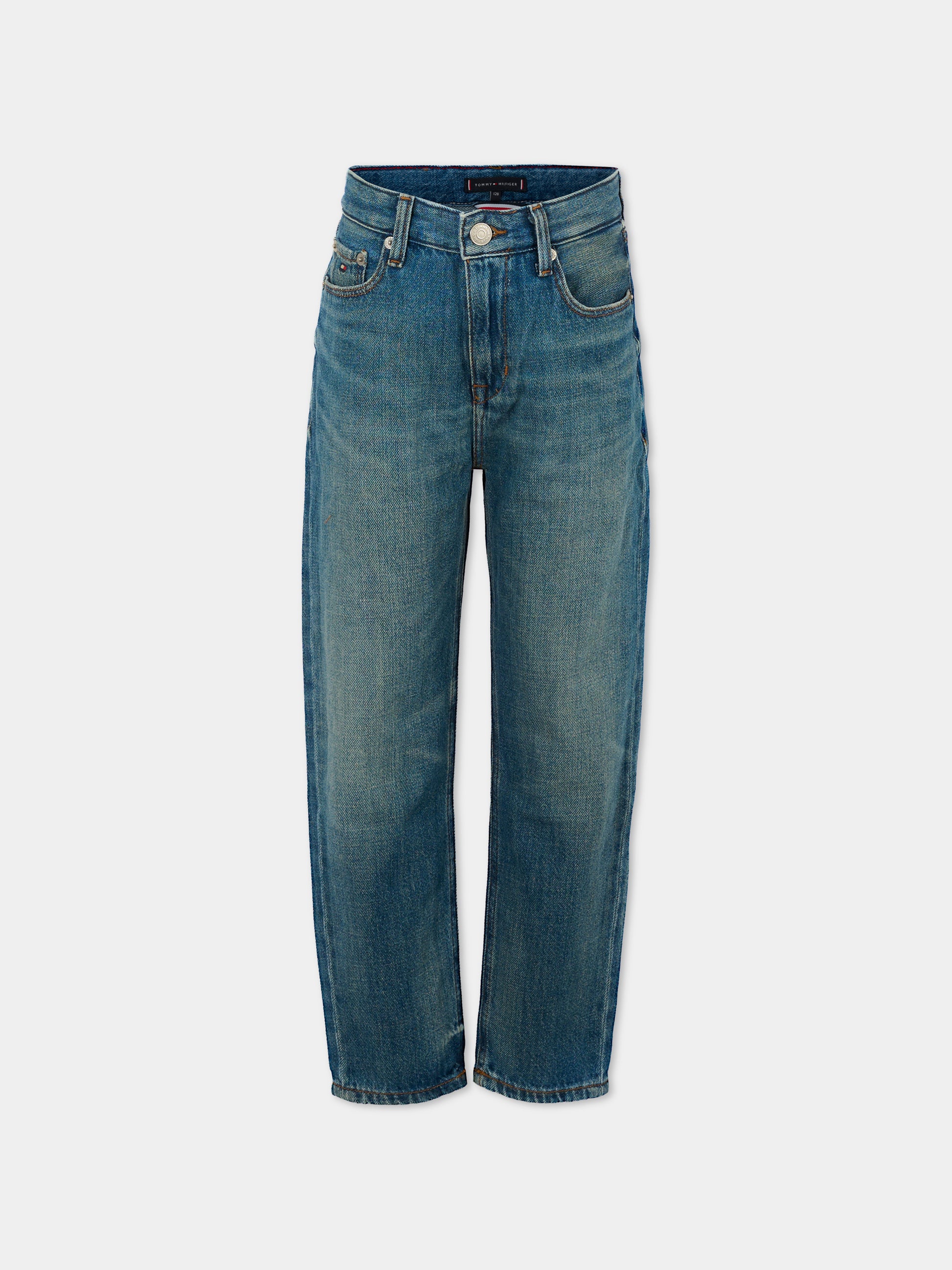 Jeans denim per bambino con logo ricamato,Tommy Hilfiger Junior,25CTHKB0KB09710 1BZ