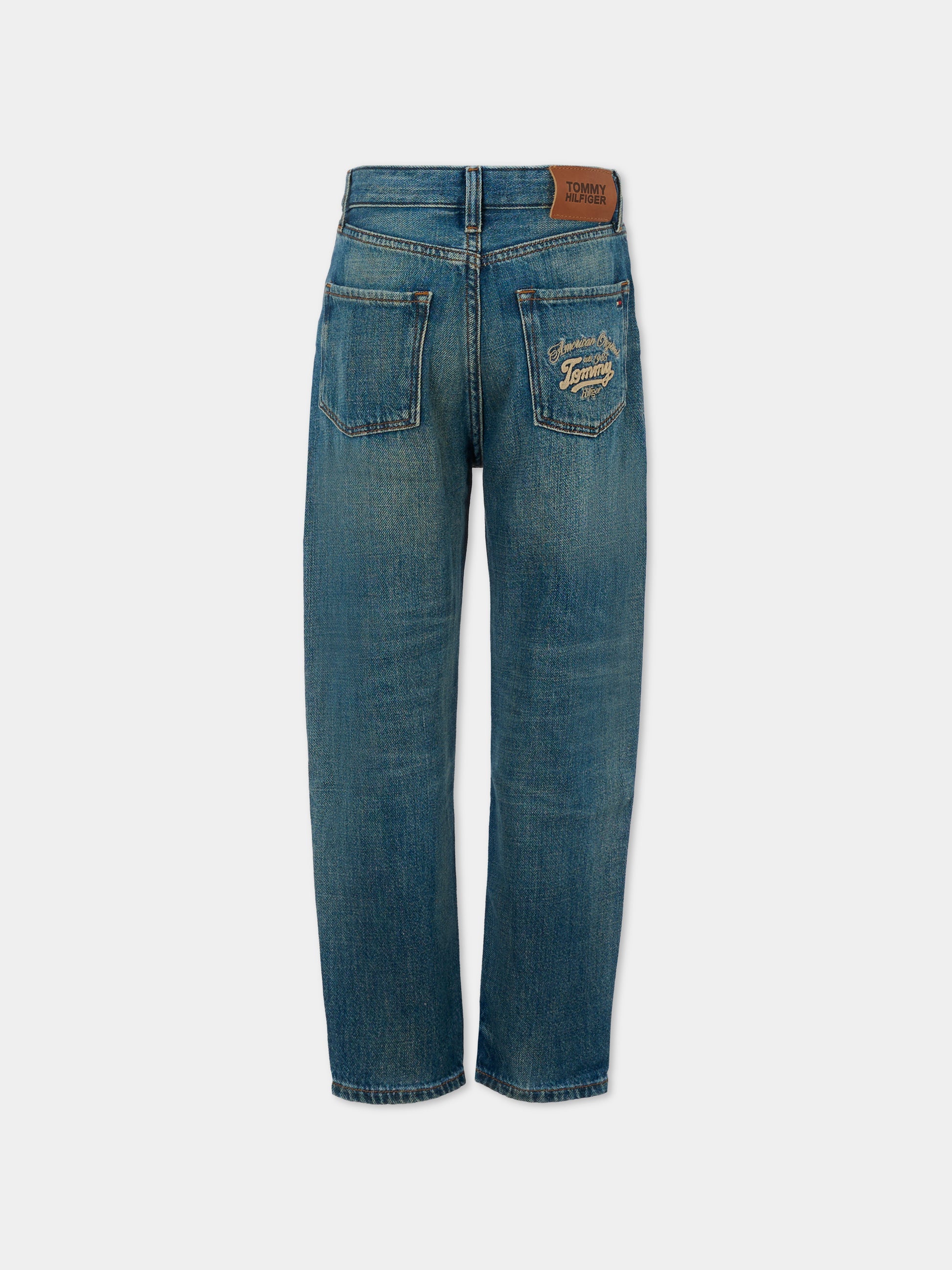 Jeans denim per bambino con logo ricamato,Tommy Hilfiger Junior,25CTHKB0KB09710 1BZ