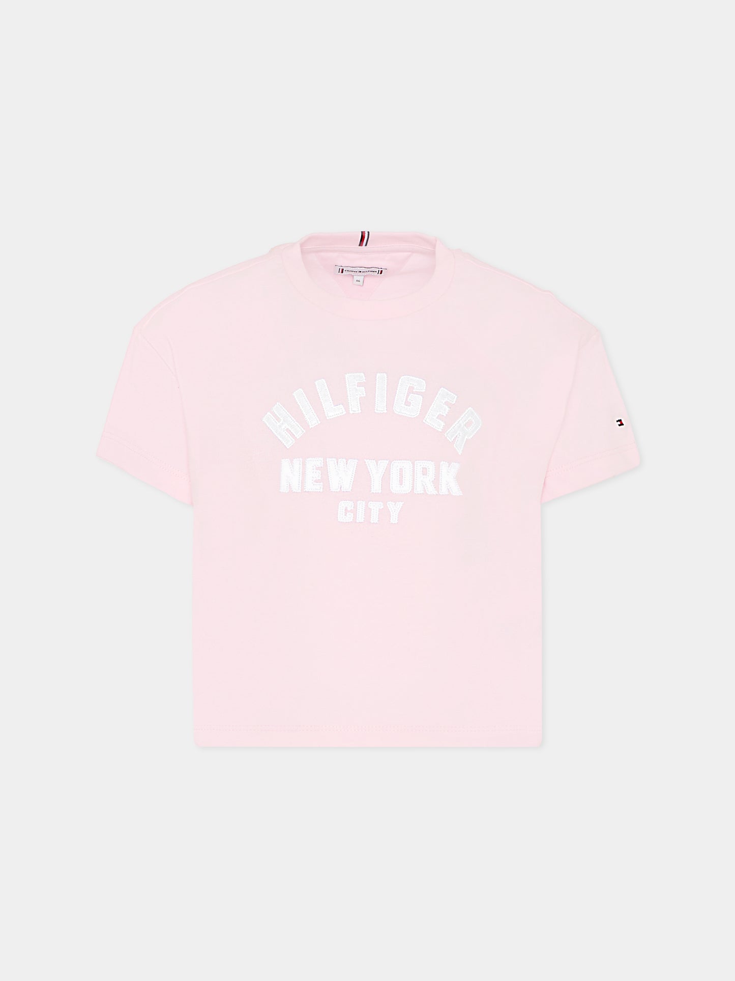 T-shirt rosa per bambina con logo,Tommy Hilfiger Junior,25CTHKG0KG08635 TOG