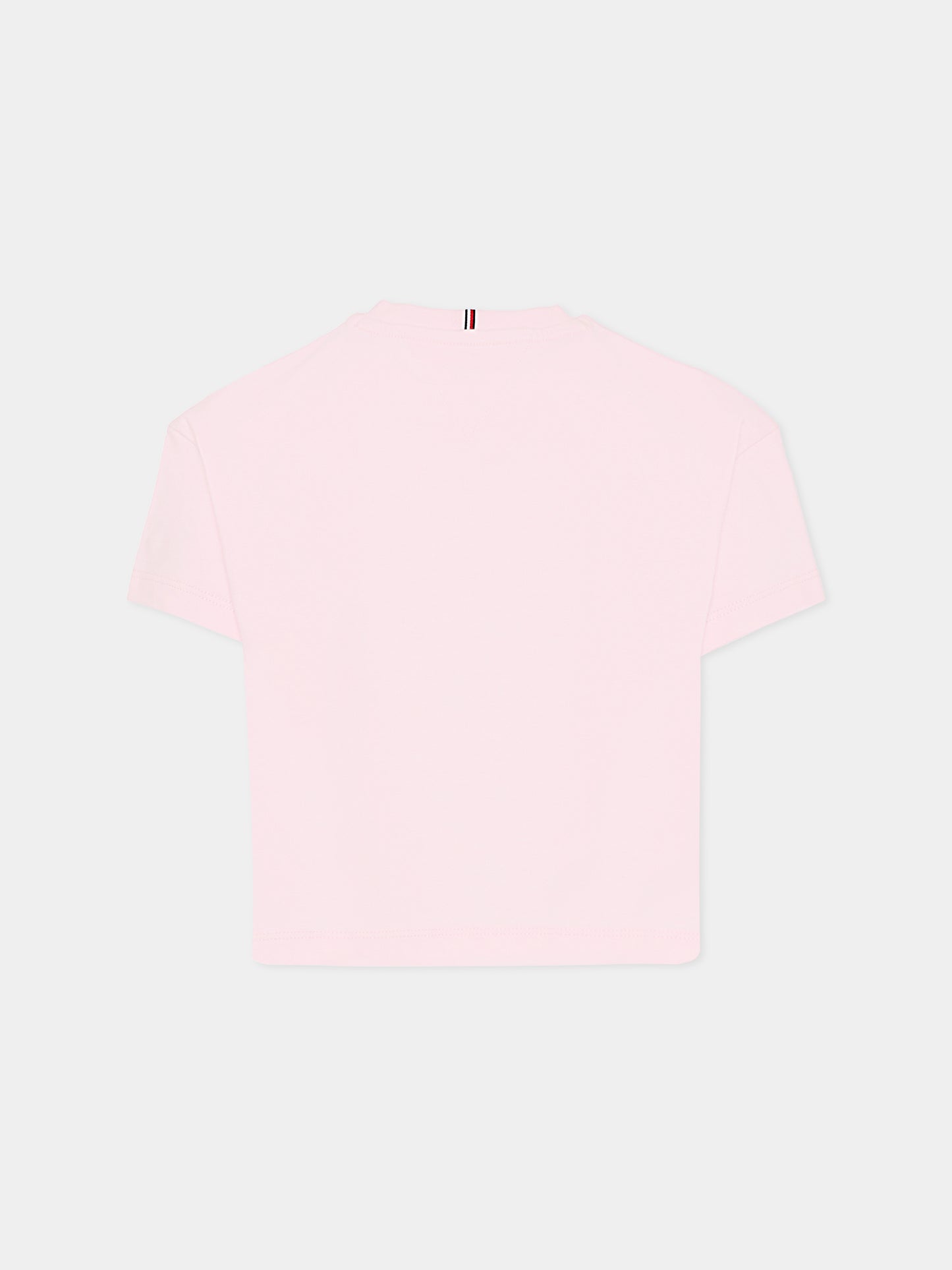 T-shirt rosa per bambina con logo,Tommy Hilfiger Junior,25CTHKG0KG08635 TOG