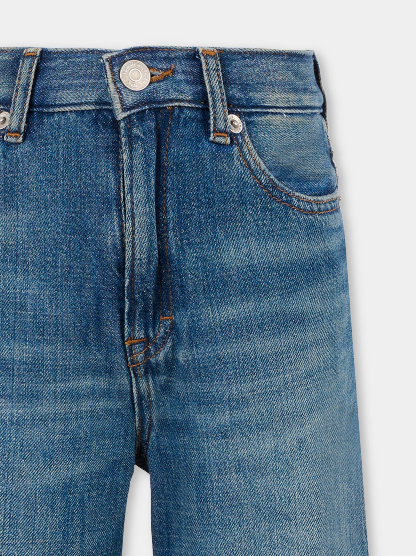 Jeans blu per bambina con bandiera,Tommy Hilfiger Junior,25CTHKG0KG08745 1BZ