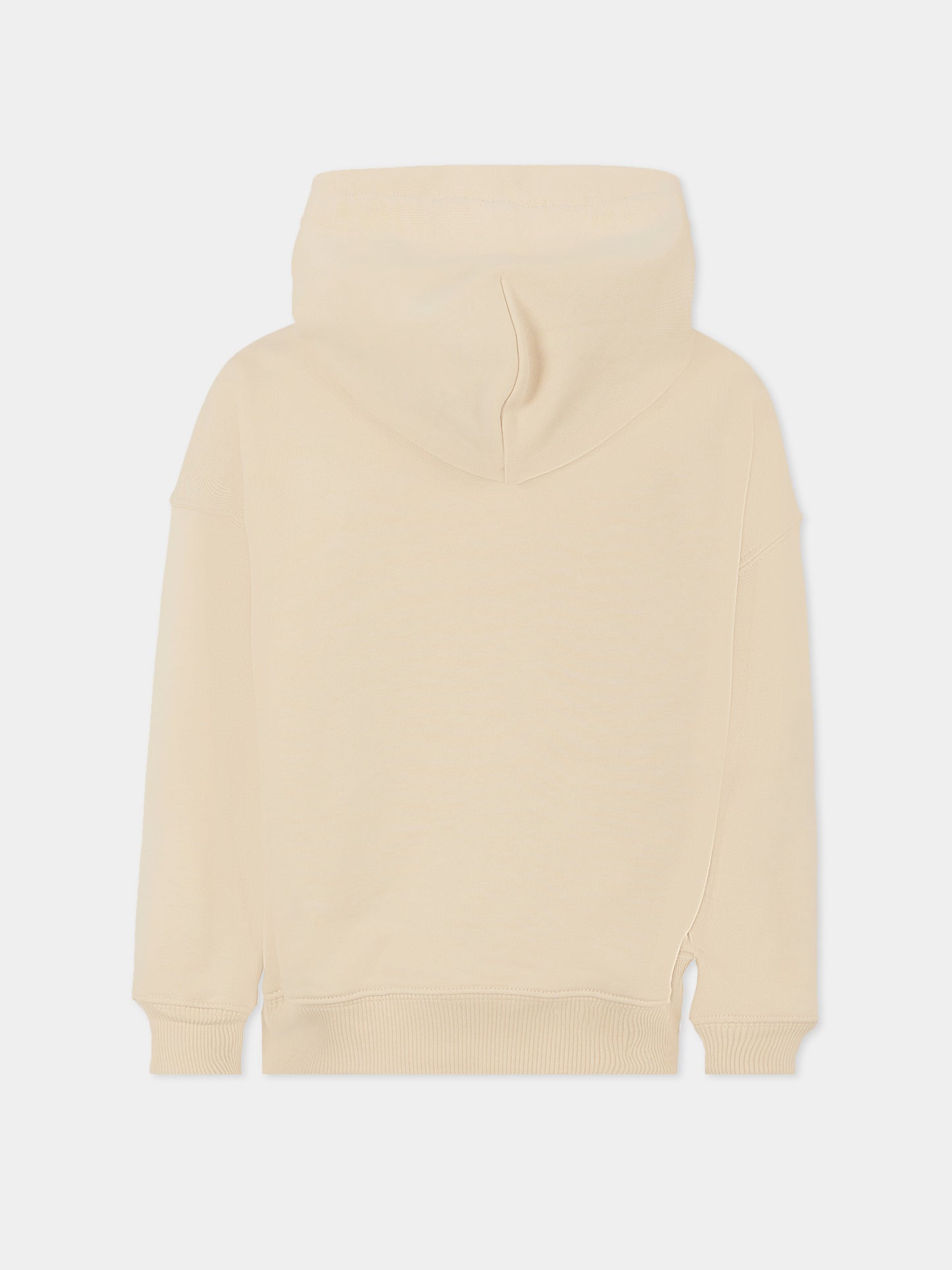 Felpa avorio per bambina con logo ricamato,Calvin Klein Kids,25CCKIB0IB02524 PGB