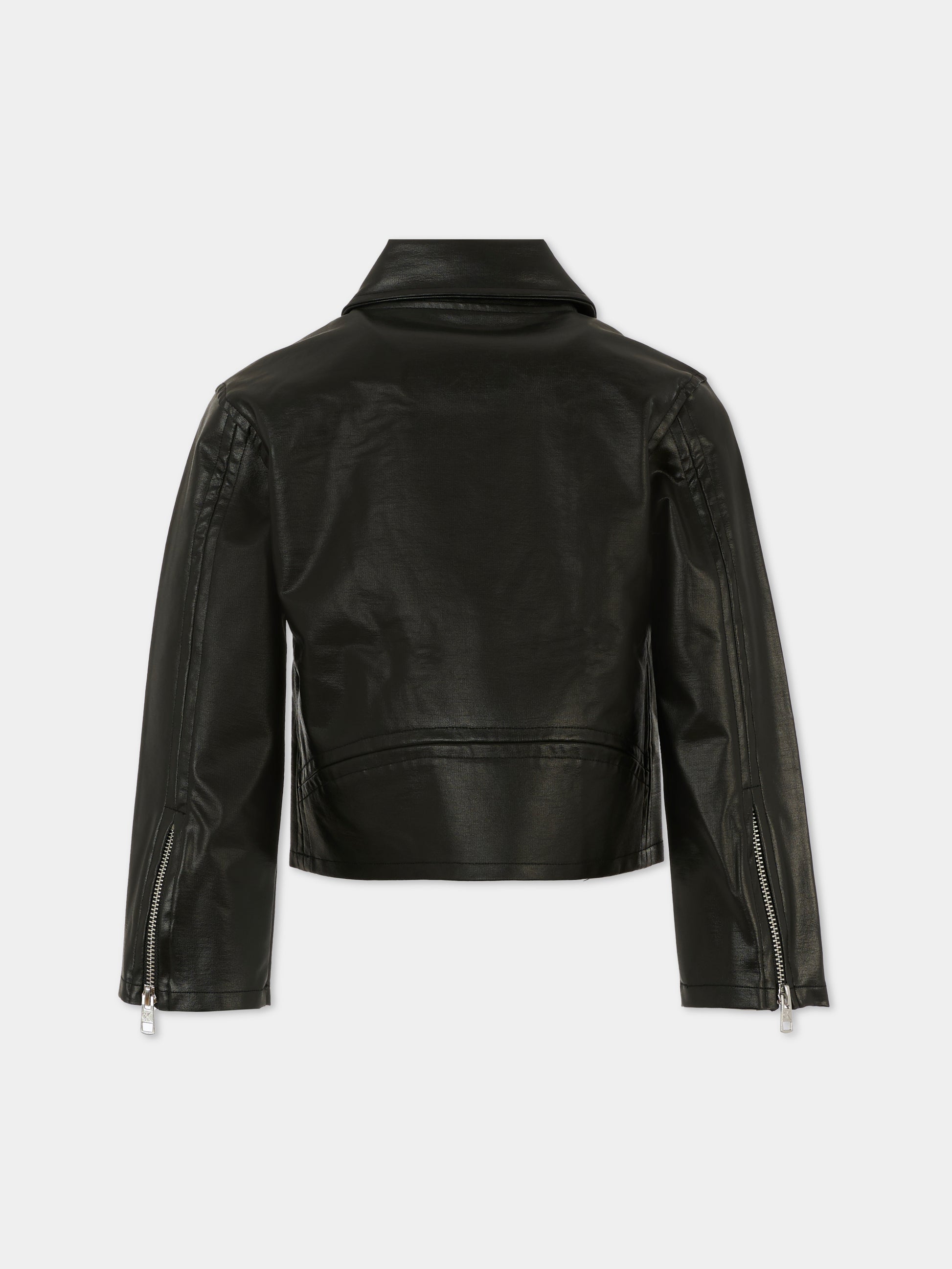 Giubbotto in ecopelle nero per bambina,Calvin Klein Kids,25CCKIG0IG02982 BEH