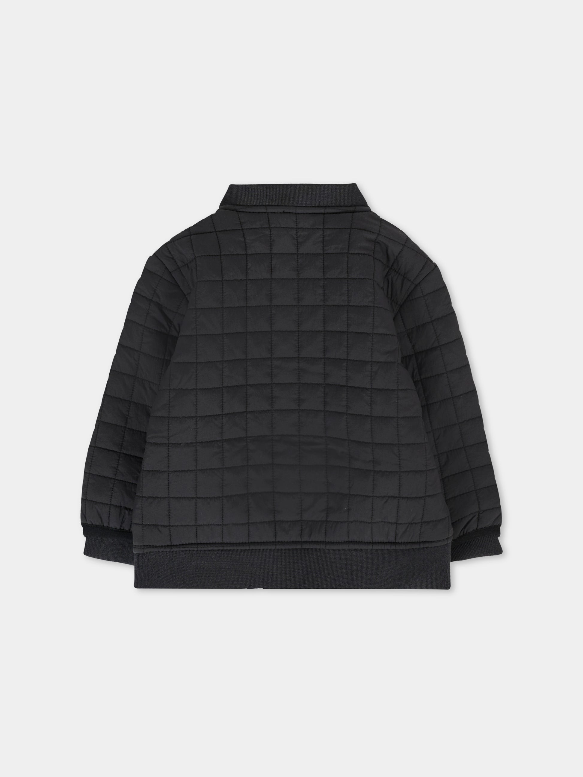 Bomber nero per neonati con logo ricamato,Calvin Klein Kids,25CCKIN0IN00246 BEH