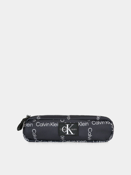 Astuccio nero per bambini con logo bianco,Calvin Klein Kids,25CCKIU0IU00710 0GQ