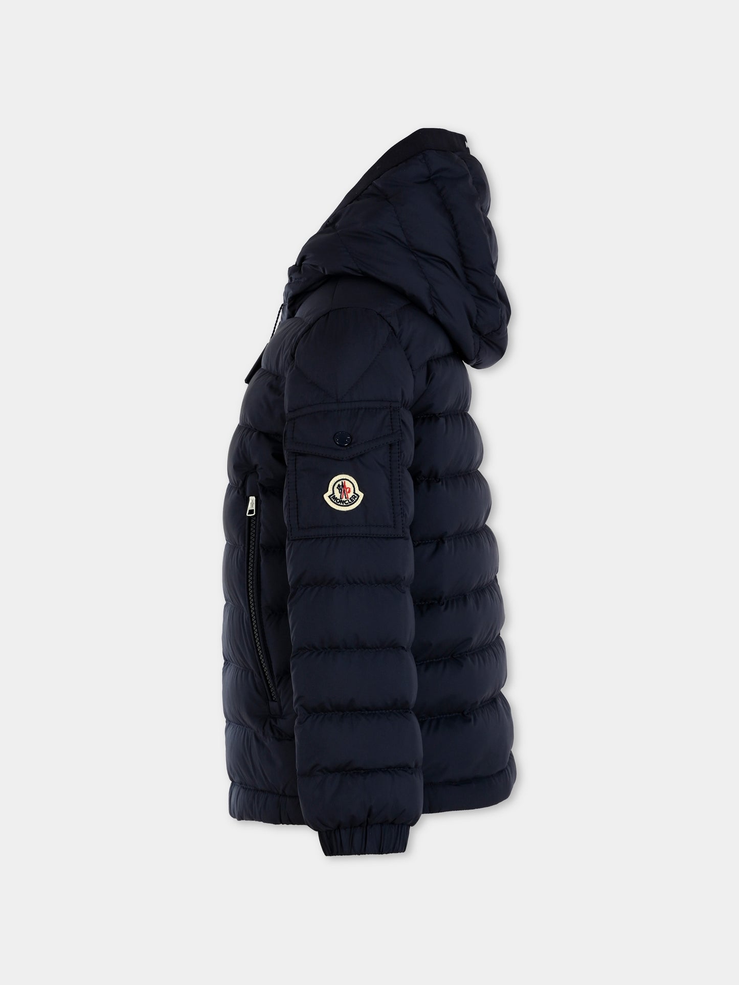 Piumino Galion blu per bambino con logo,Moncler Kids,K2954 - 1A00001 - 597X2 77G