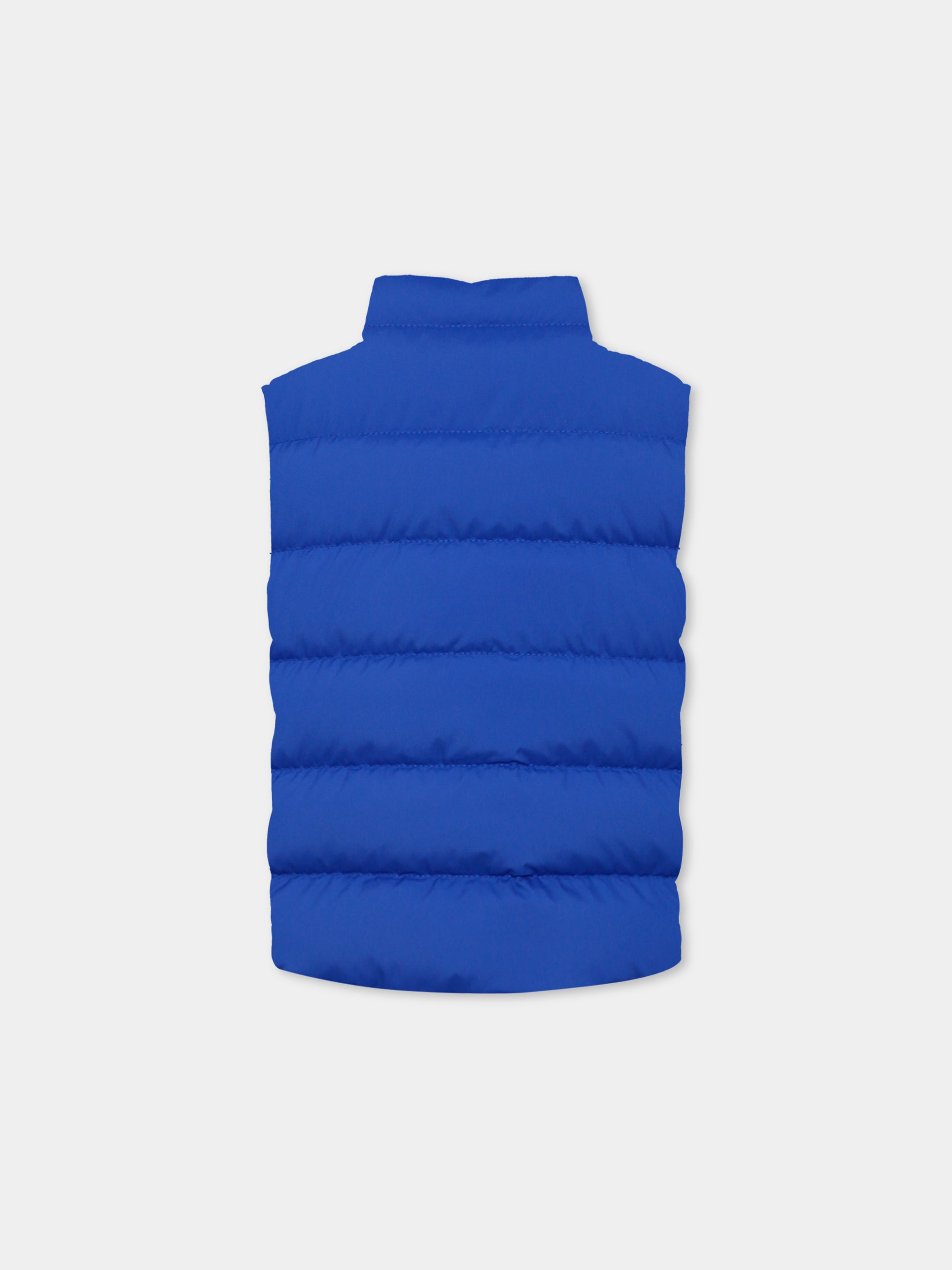 Gilet Ertavete blu per bambino con logo,Moncler Kids,K2954 - 1A00052 - 597YW 74J