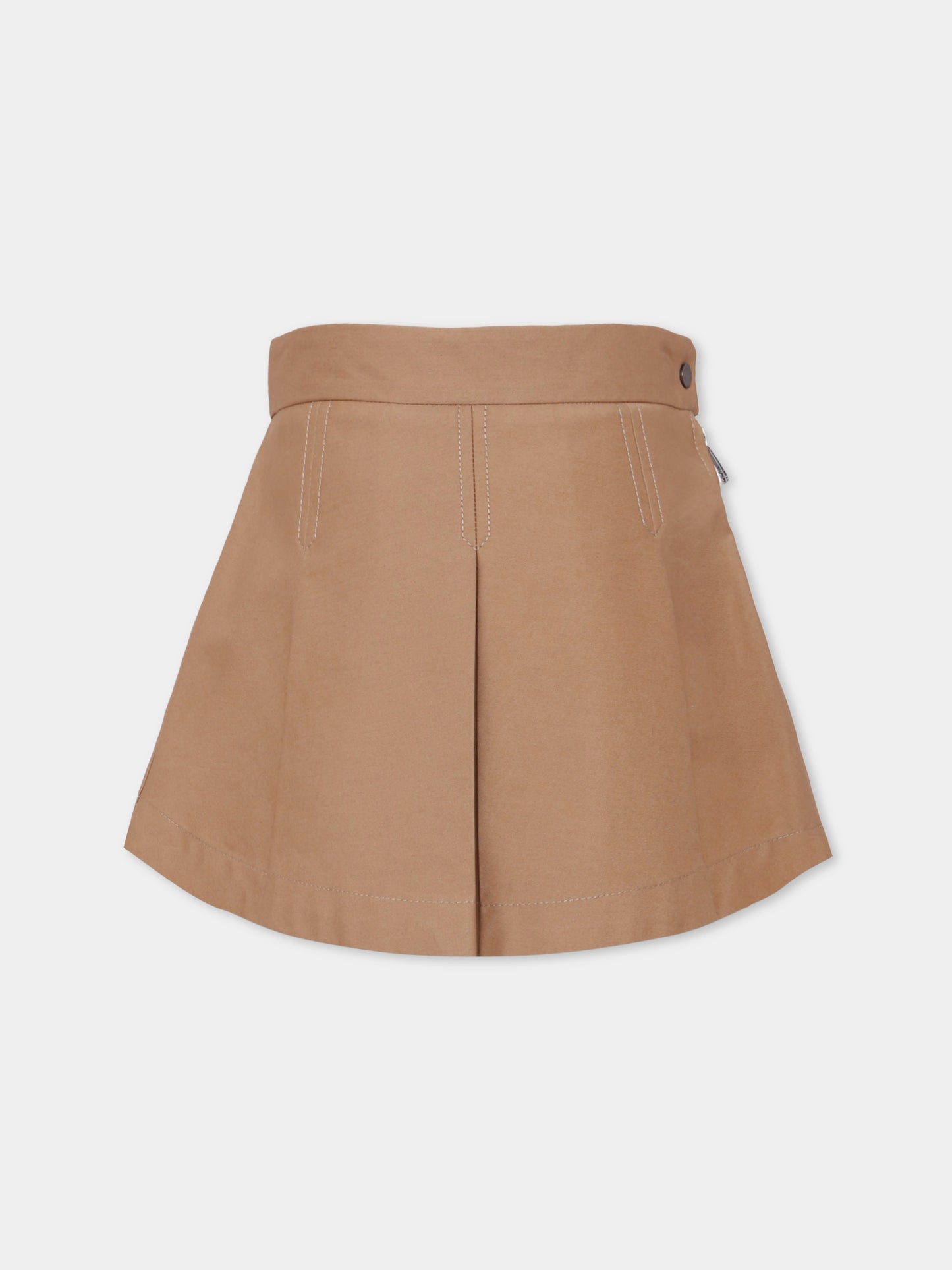 Gonna beige per bambina con logo,Moncler Kids,K2954 - 2D00003 - 598OP 209