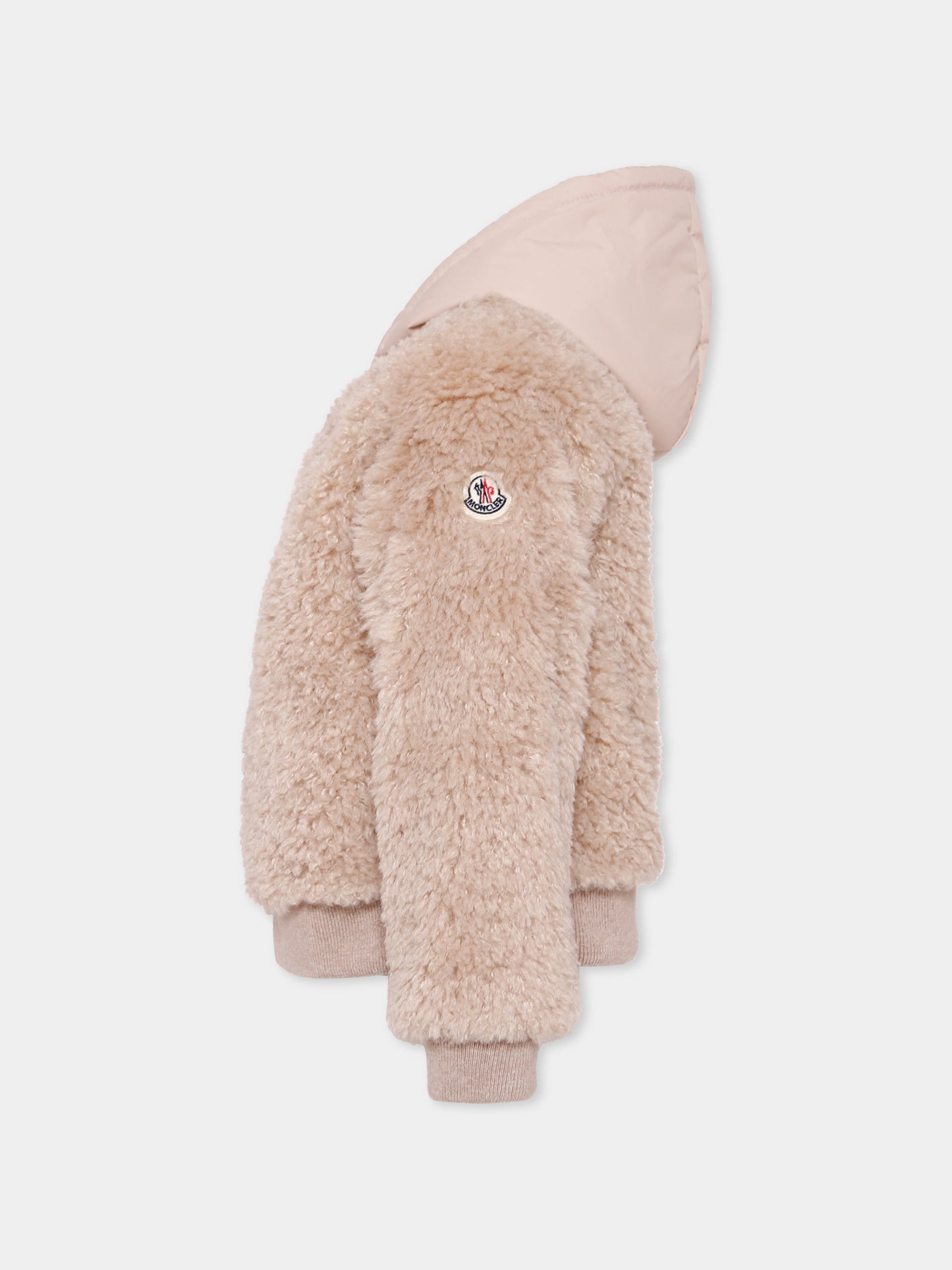 Felpa beige per bambino con logo,Moncler Kids,K2954 - 8G00013 - 89B0G 268