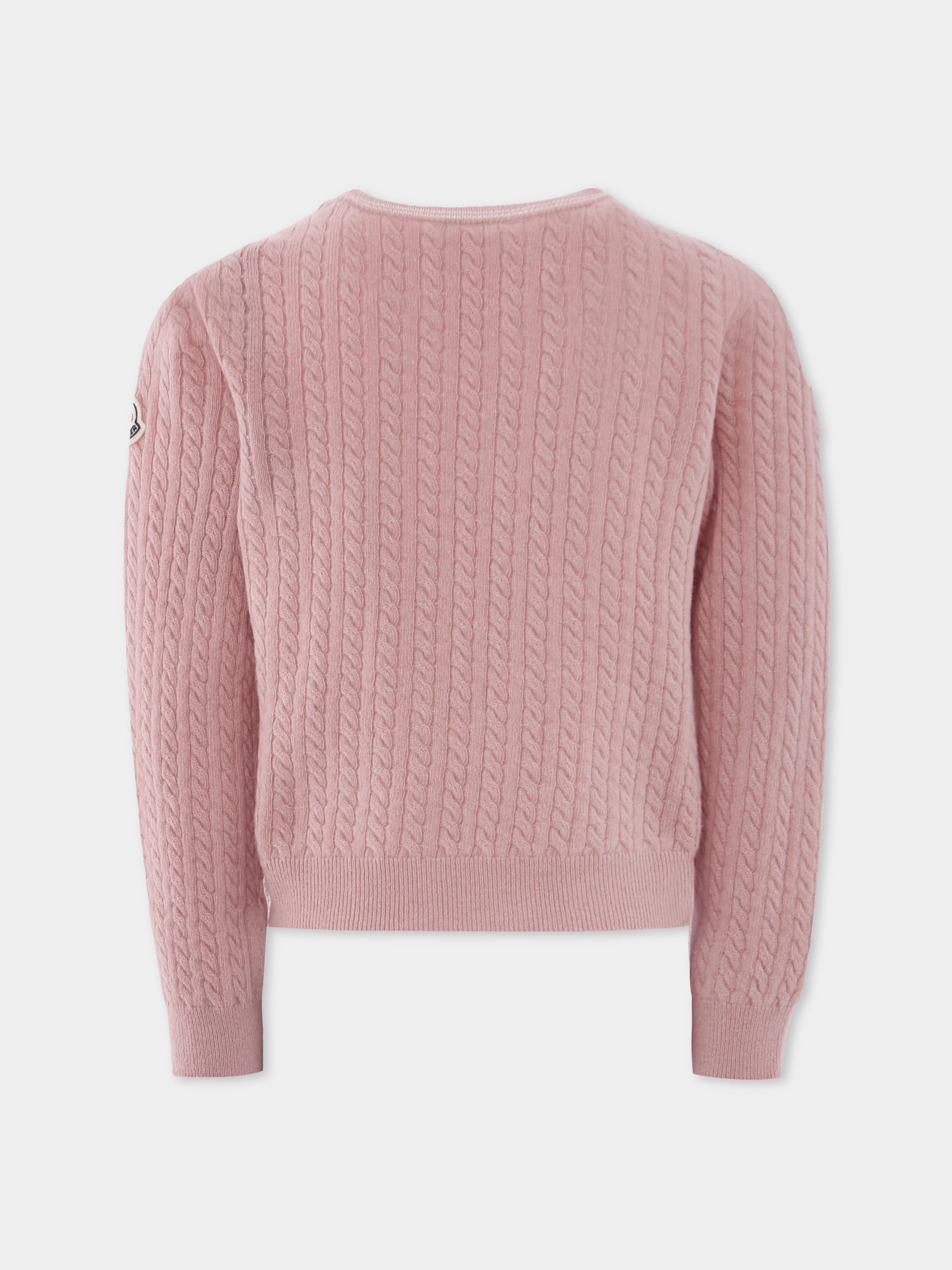 Maglione rosa per bambina con logo,Moncler Kids,K2954 - 9C00006 - M1241 50M