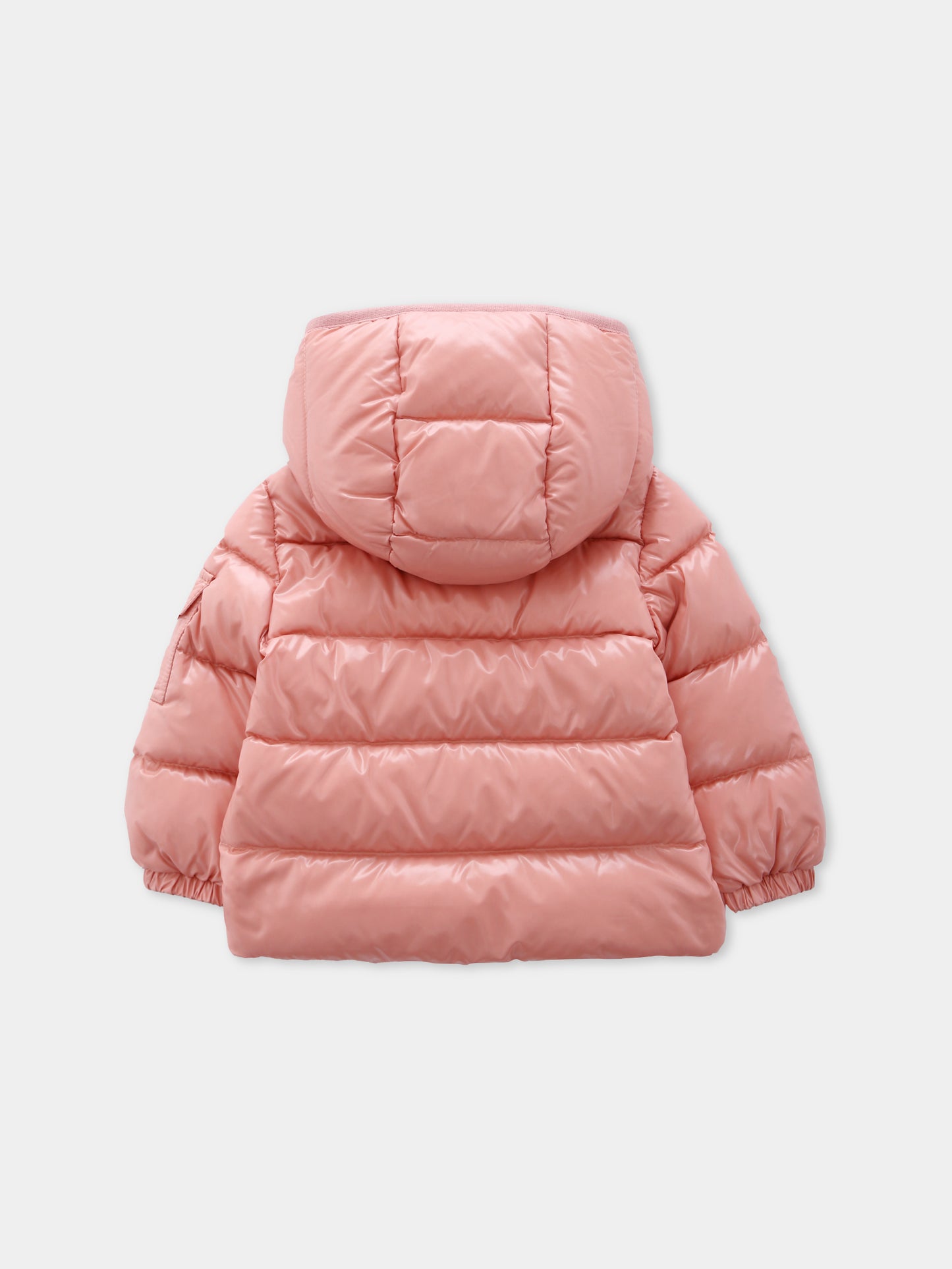 Piumino Bady rosa per neonata con logo,Moncler Kids,K2951 - 1A00013 - 597Z8 51E