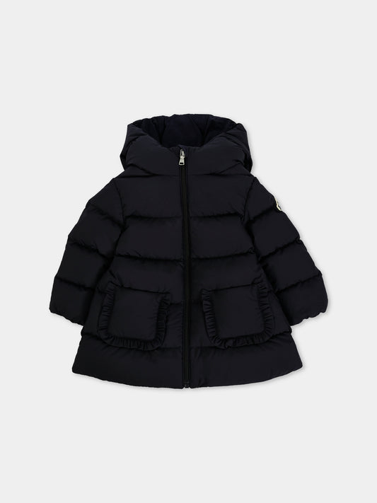 Piumino Molan blu per neonata con logo,Moncler Kids,K2951 - 1C00001 - 597YW 778
