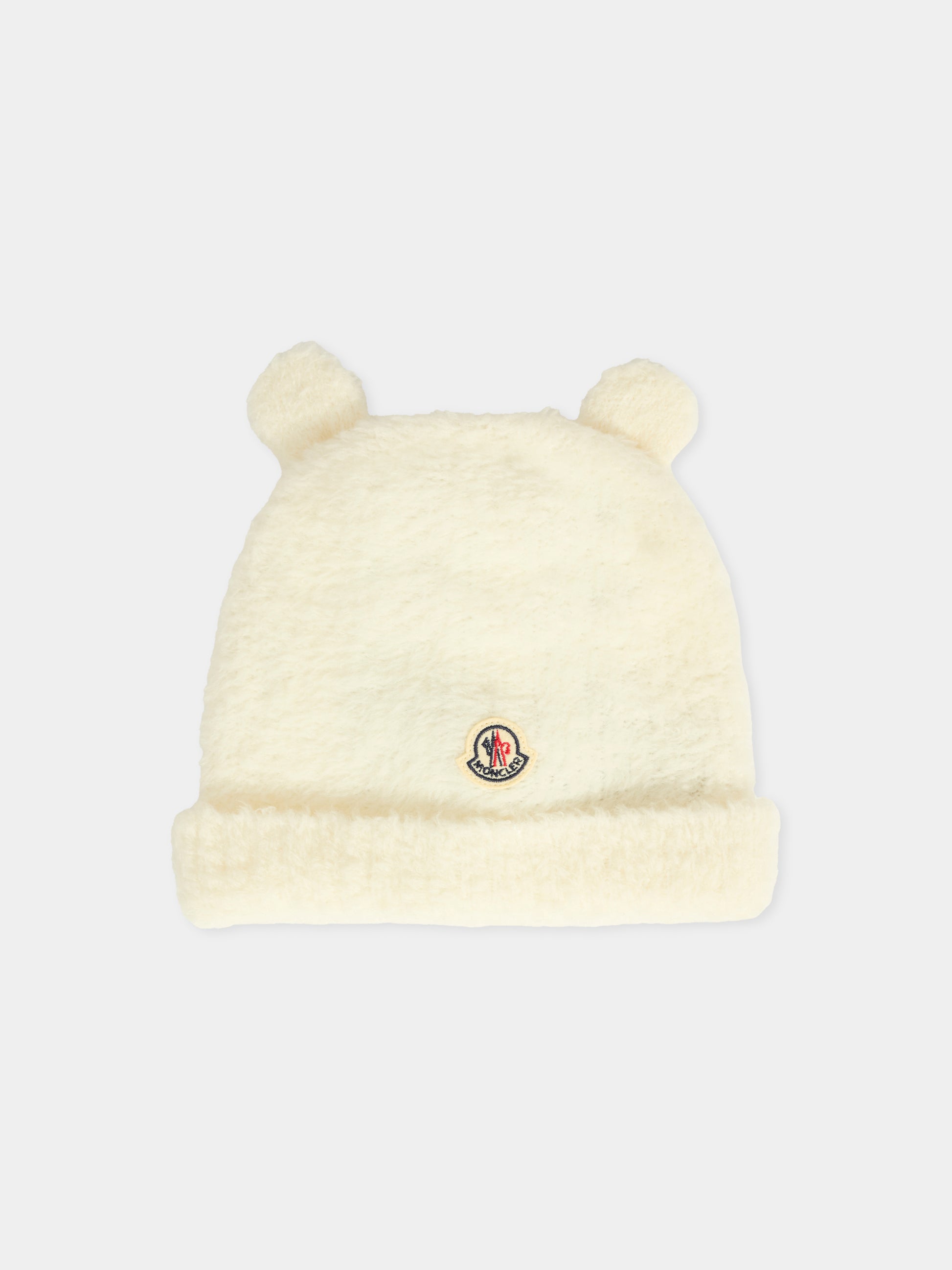 Berretto bianco per neonati con logo,Moncler Kids,K2951 - 3B00005 - M7291 034