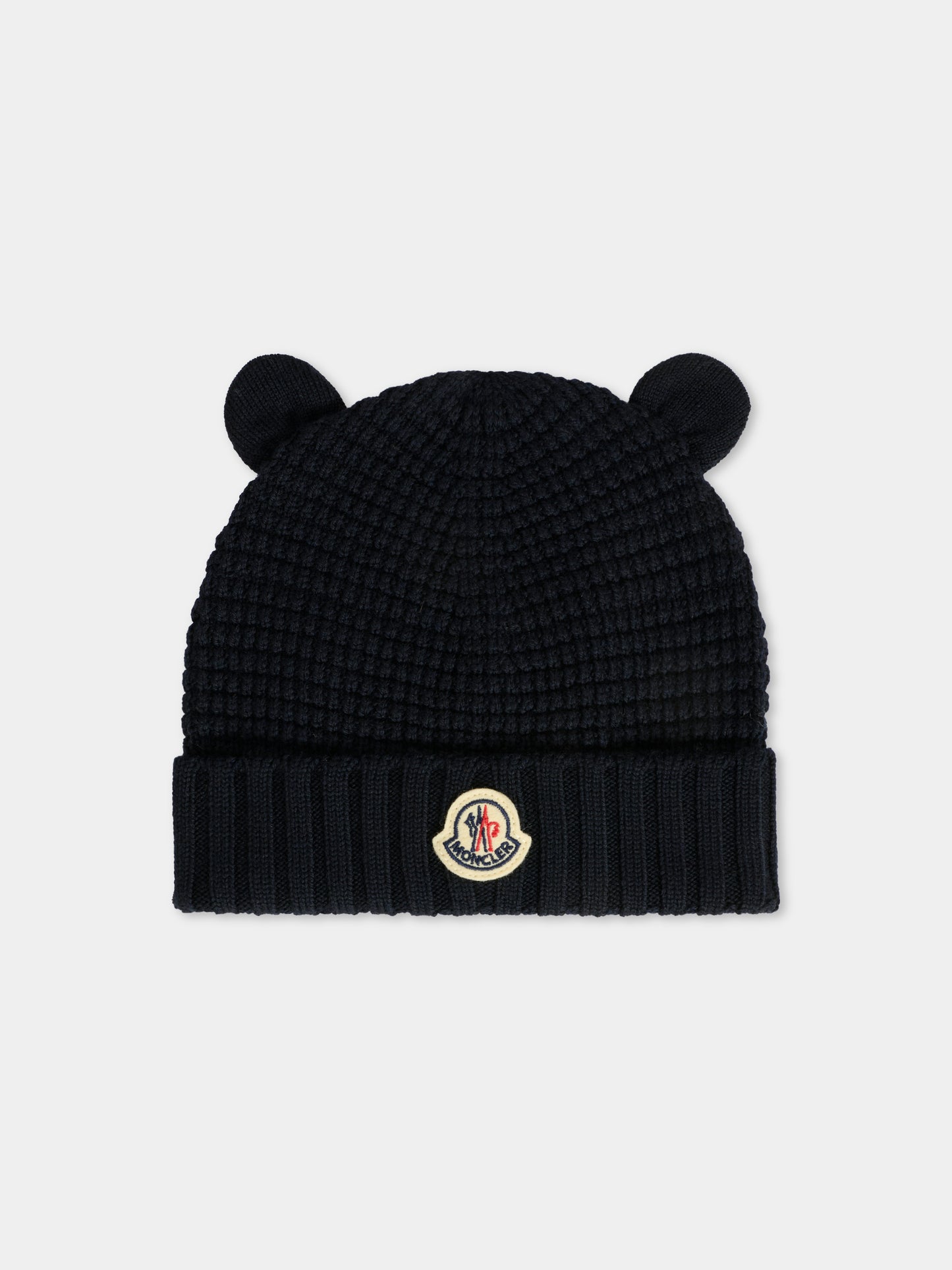 Berretto blu per neonati con logo,Moncler Kids,K2951 - 3B00008 - M1131 742