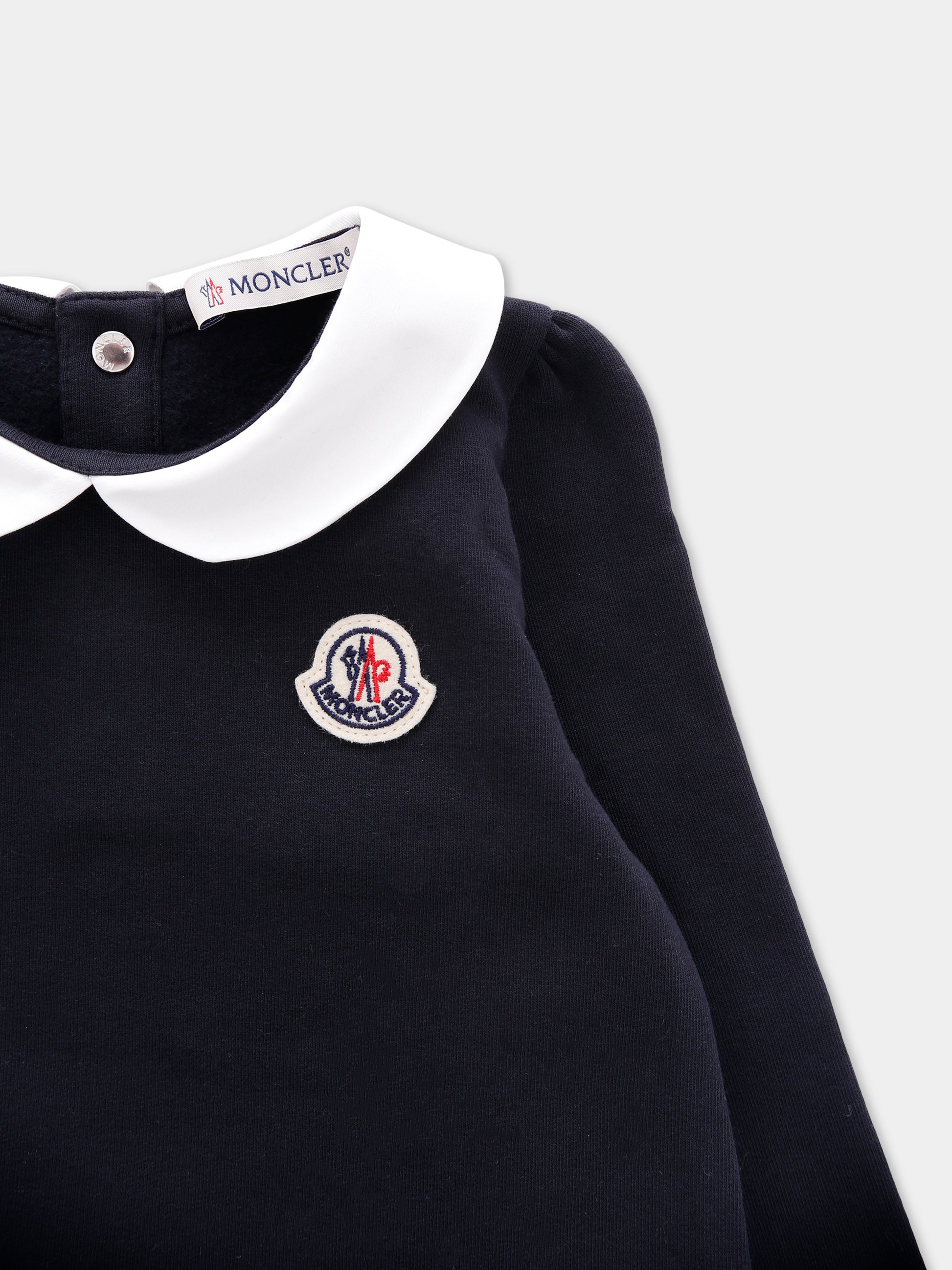 Vestito blu per neonata con logo,Moncler Kids,K2951 - 8I00001 - 89A23 778