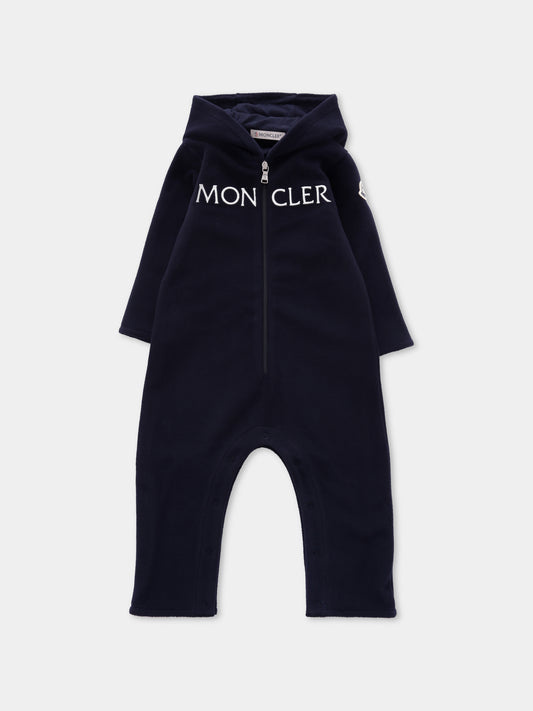 Tutina blu per neonati con logo,Moncler Kids,K2951 - 8L00003 - 80093 778