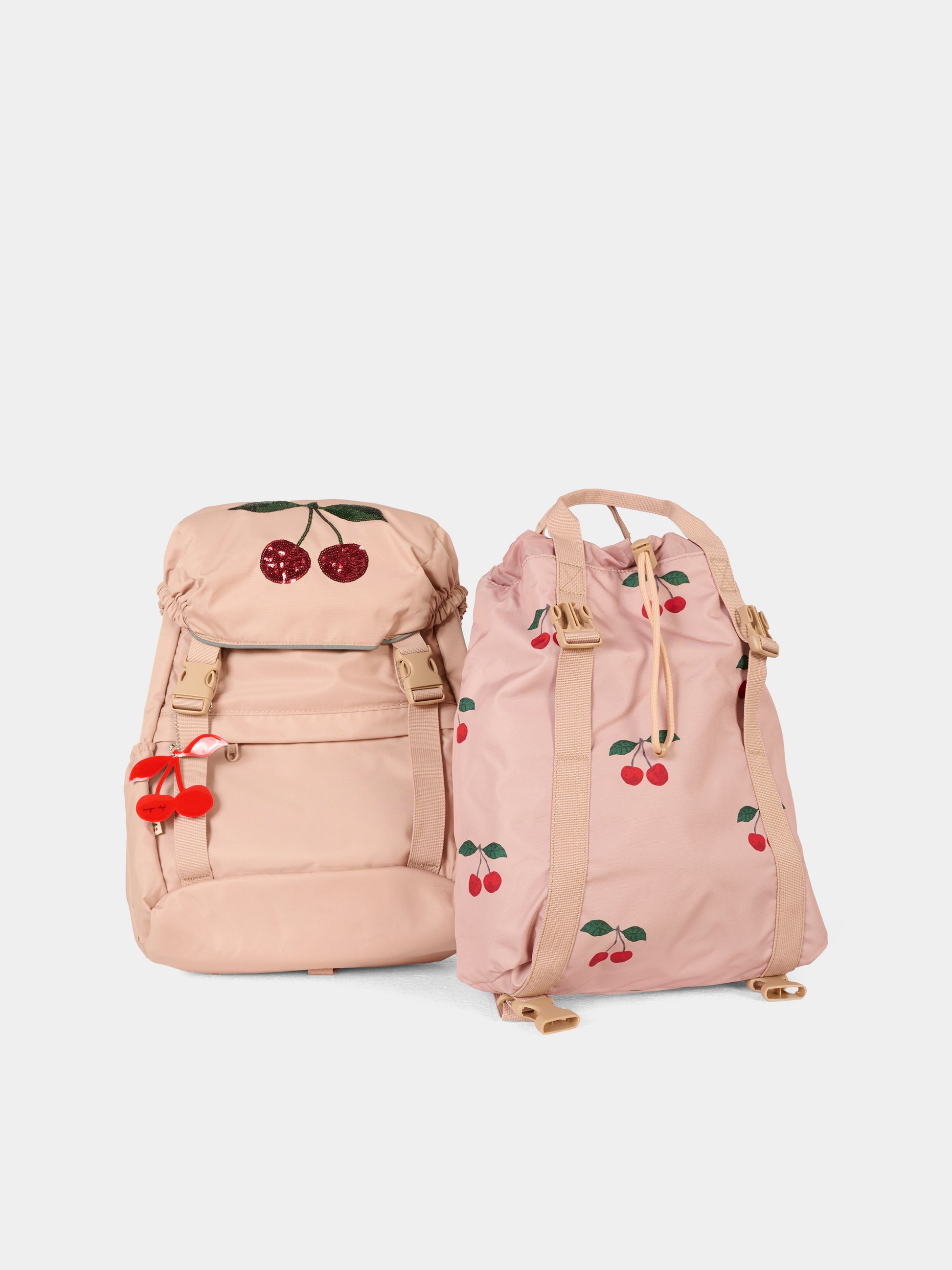 Zaino rosa per bambina con ciliegie,Konges Sløjd,KS103457 MAHOGANY ROSE