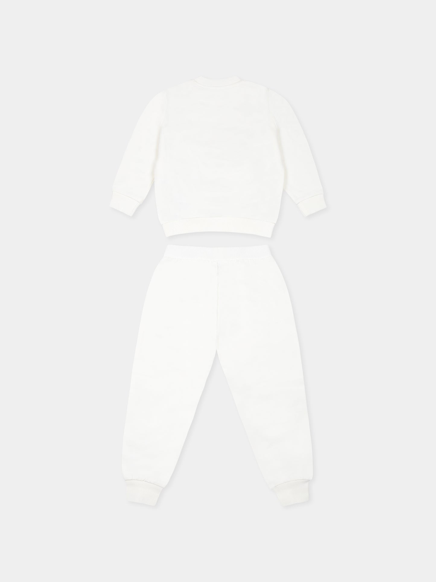 Completo bianco per neonati con due Teddy Bears,Moschino Kids,M6K02P LCA14 10063