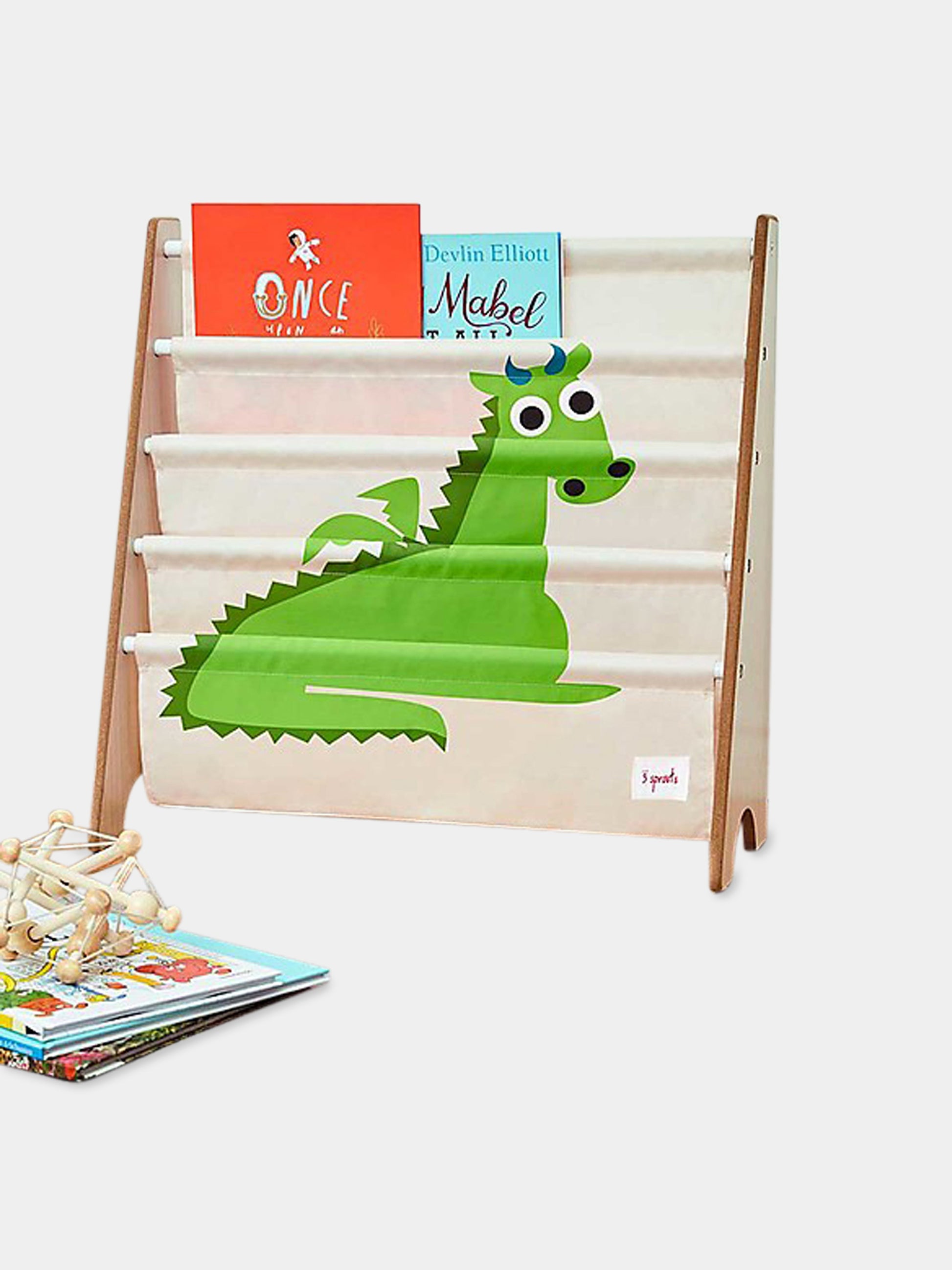Libreria Frontale Montessoriana multicolor per bambini con drago,3 Sprouts,3S-IRKDRG
