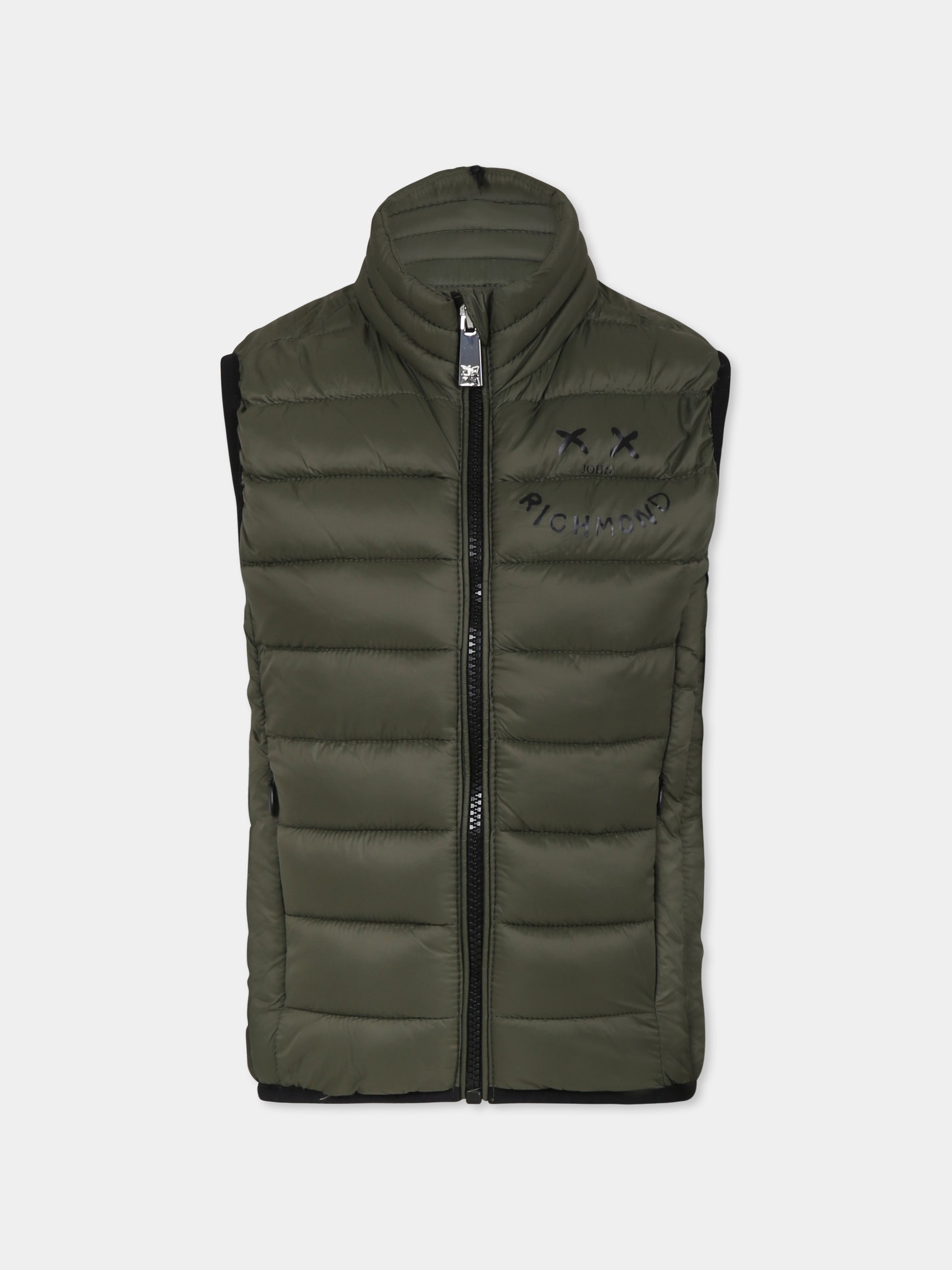 Gilet verde per bambino con smile,Richmond,RBA24174PI  GREEN