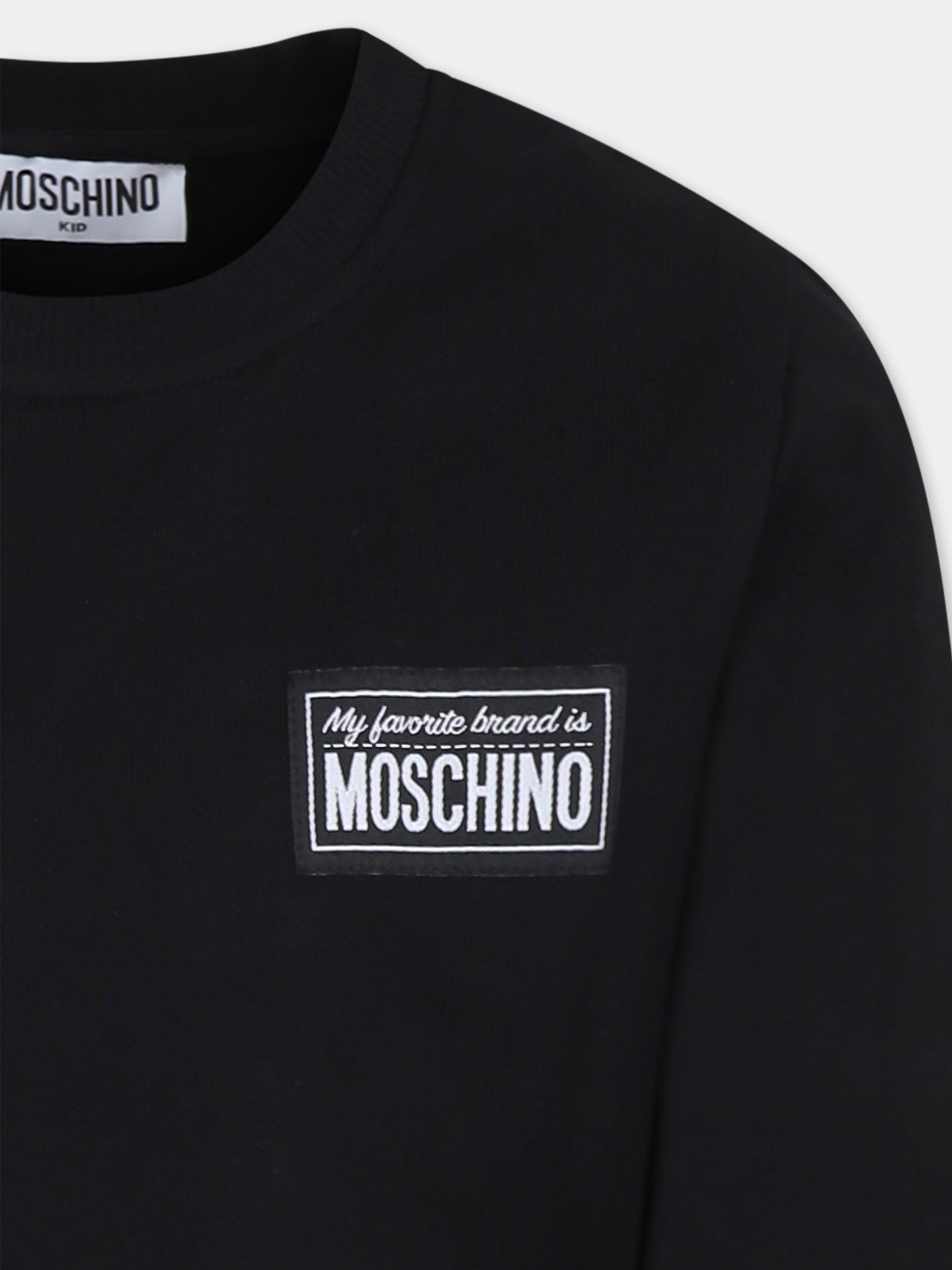 Felpa nera per bambini con logo,Moschino Kids,H7F05R LCA59 60100