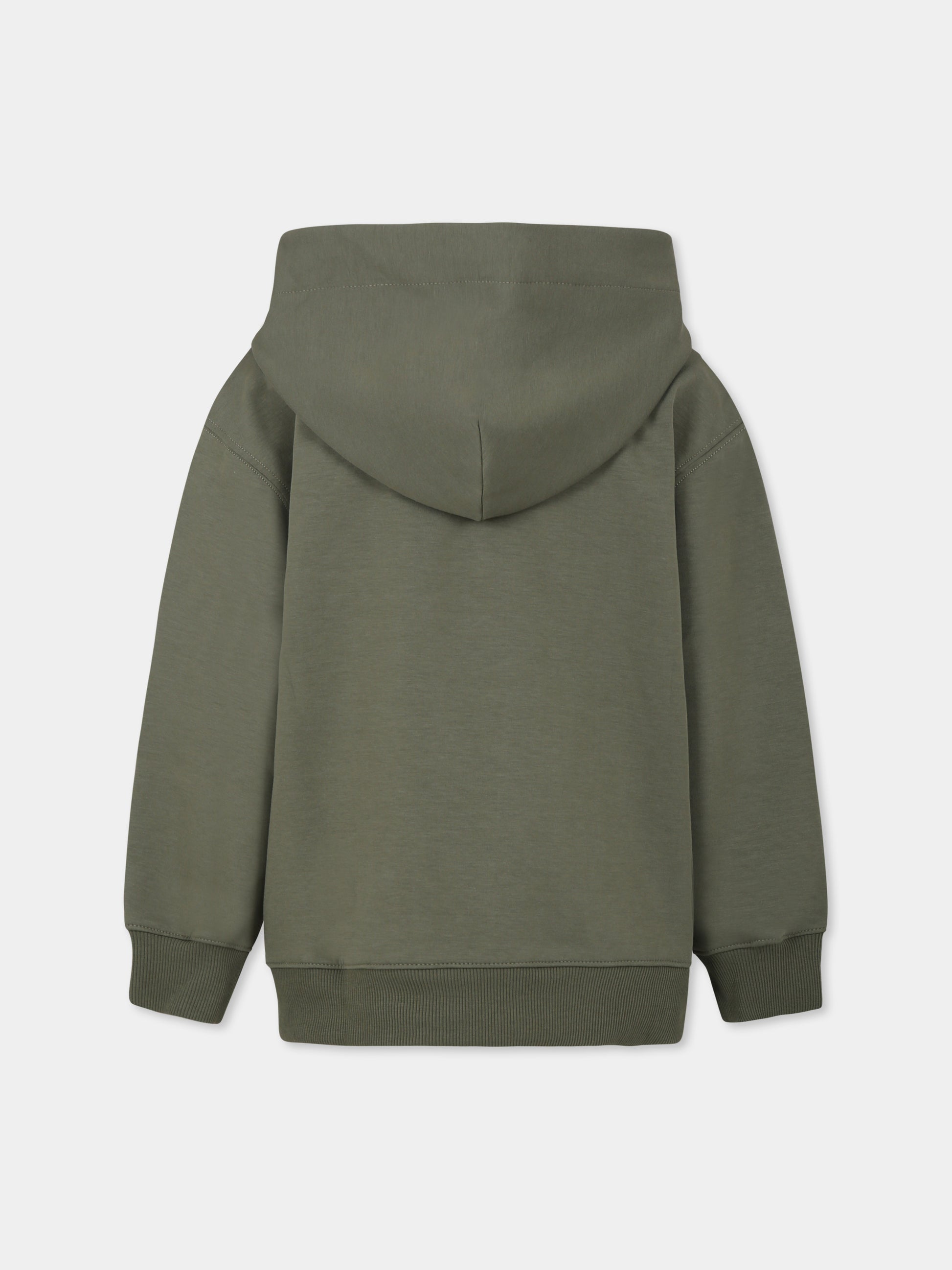 Felpa verde per bambini con logo ricamato,Laneus Kids,F5LKJUZH071 269