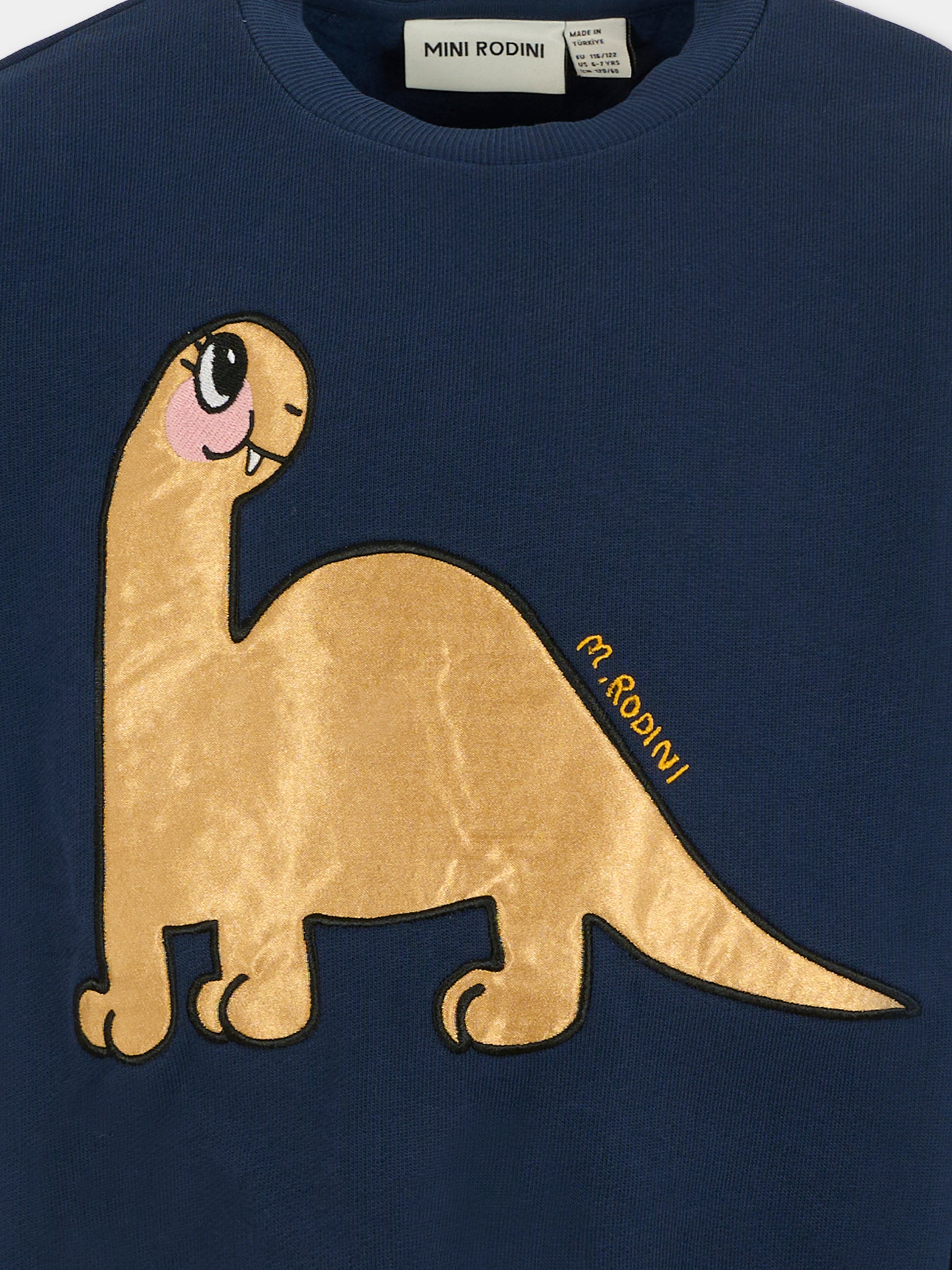 Felpa blu per bambino con dinosauro,Mini Rodini,2572011660