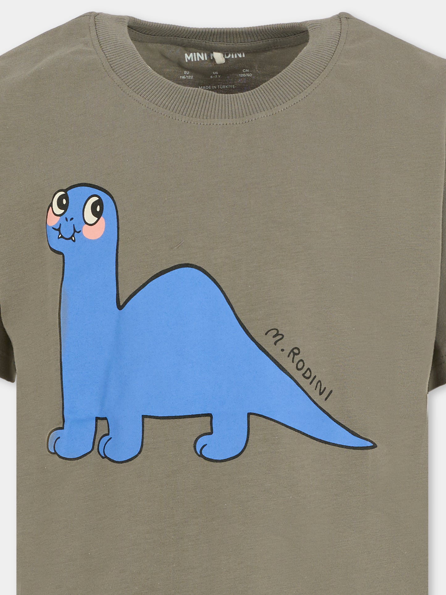 T-shirt grigia per bambino con dinosauro,Mini Rodini,2572013197