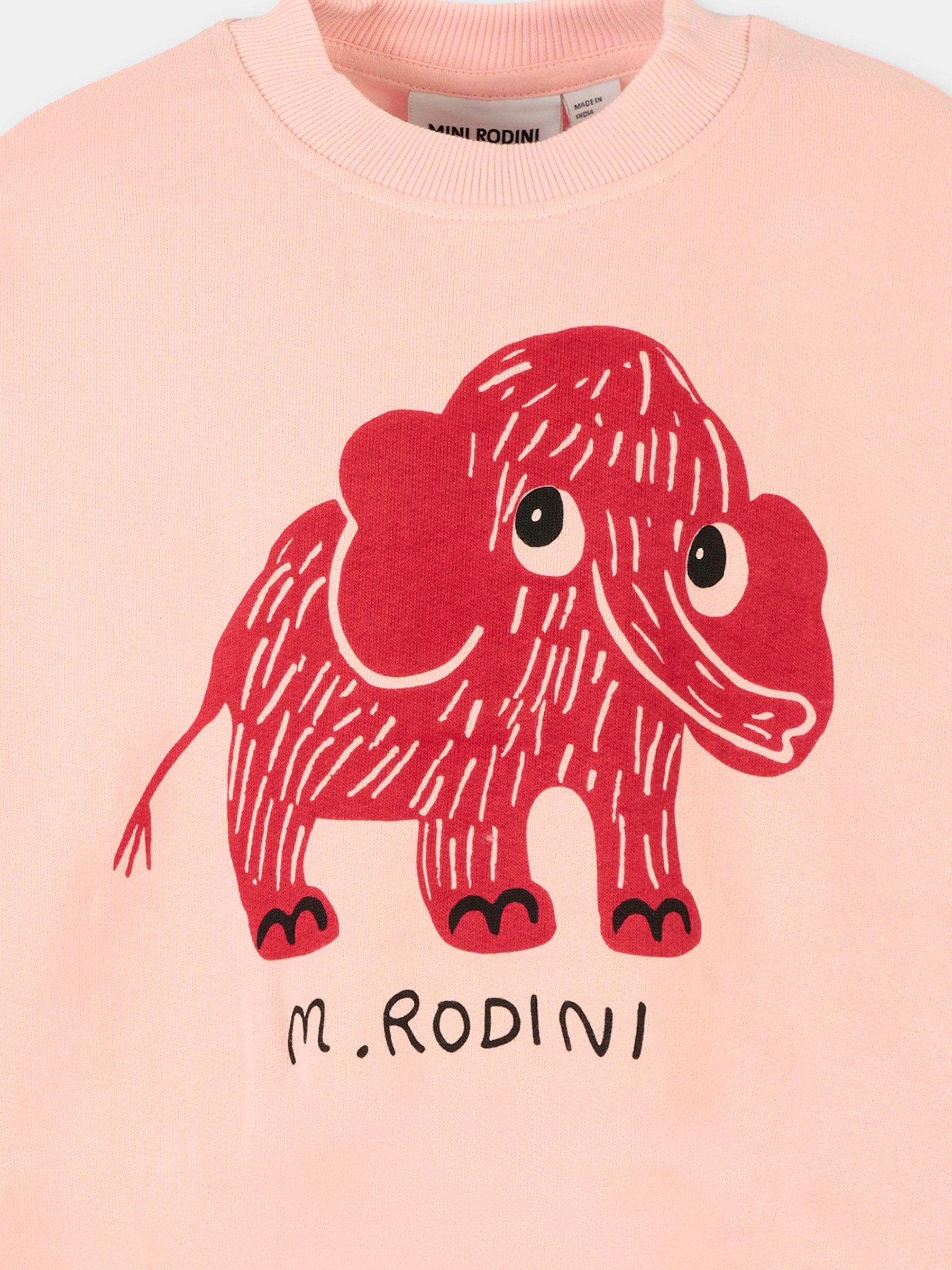 Felpa rosa per bambina con elefante,Mini Rodini,2572010528
