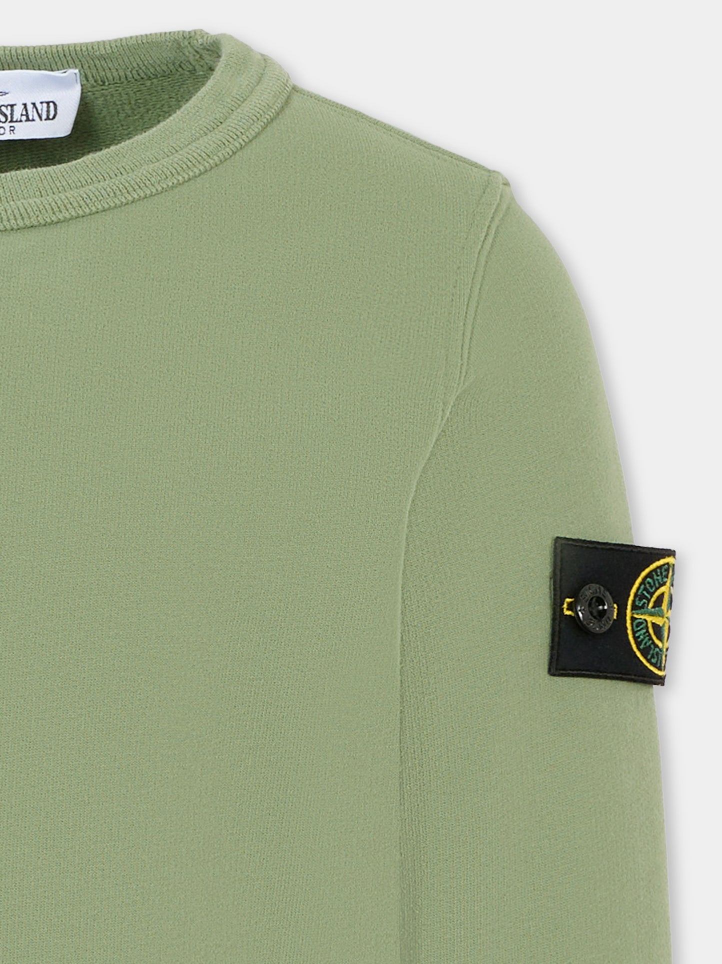 Felpa verde per bambino con bussola,Stone Island Junior,K2S16 6100001 S0A20 - V0055