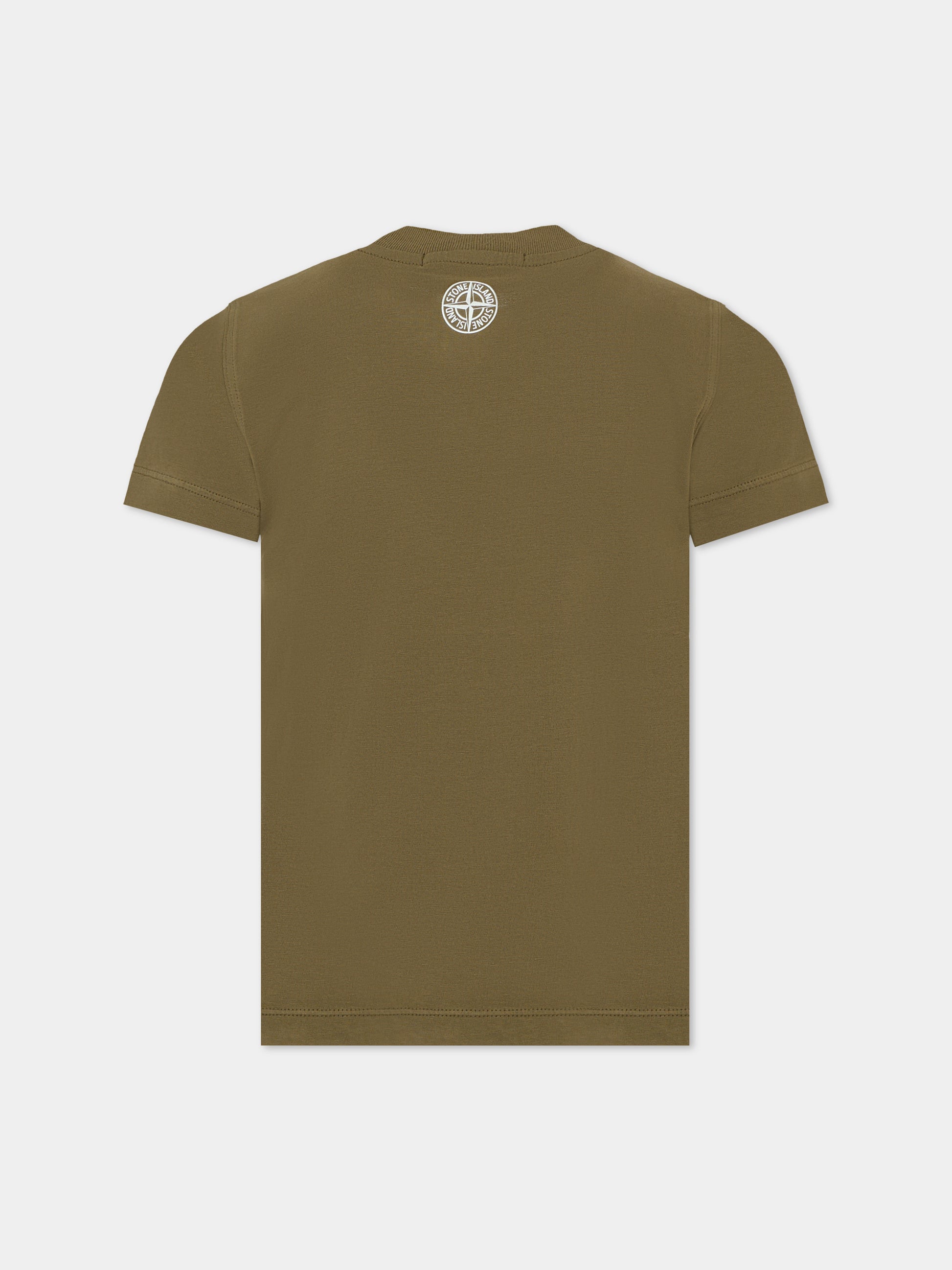 T-shirt verde per bambino con logo,Stone Island Junior,K2S16 2100010 S0259 - V0054