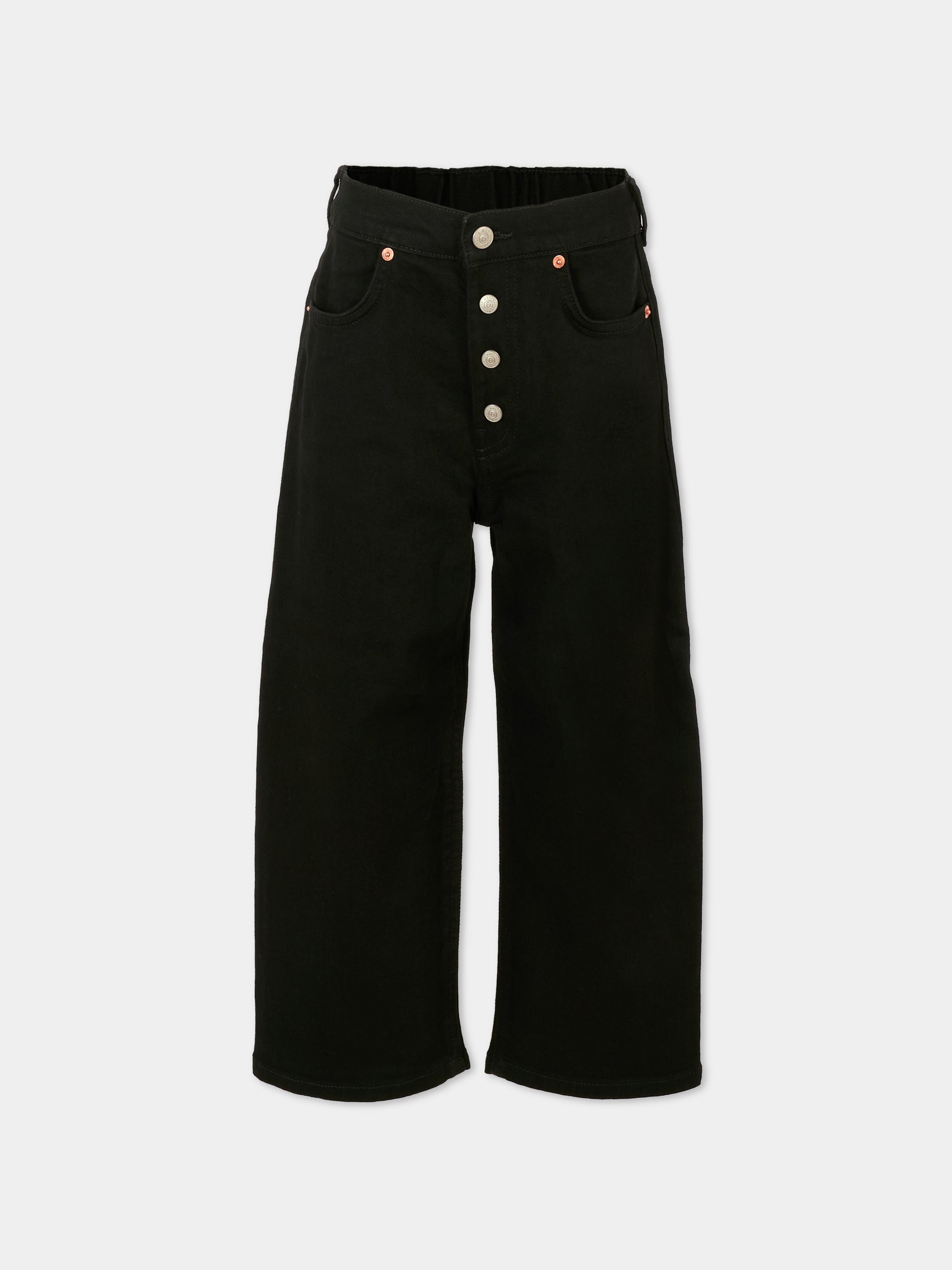 Jeans neri per bambini con patch logato,Mm6 Maison Margiela,M60053-MM06N-M6900