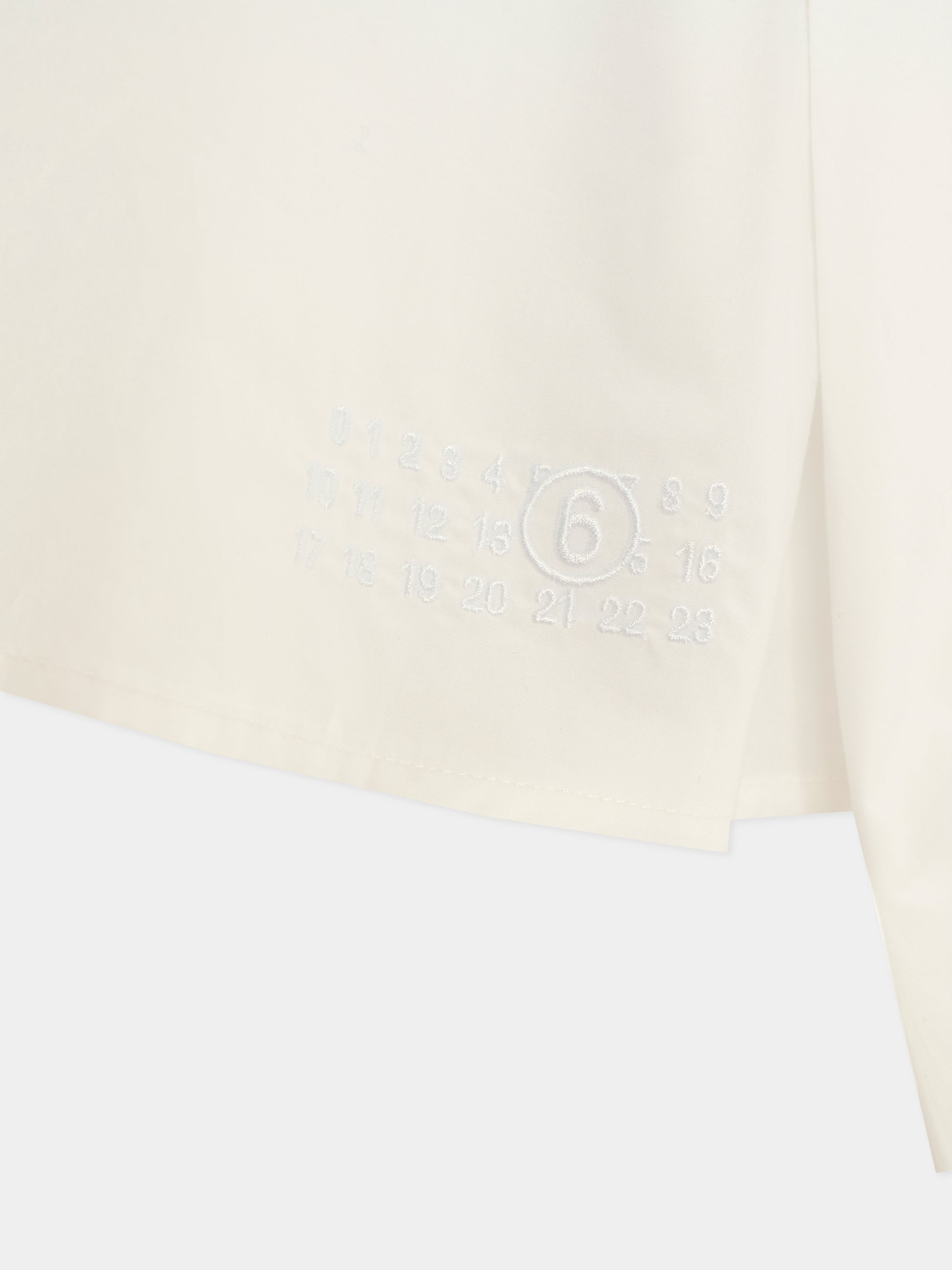 Camicia bianca per bambina con logo ricamato,Mm6 Maison Margiela,M60503-MM014-M6100