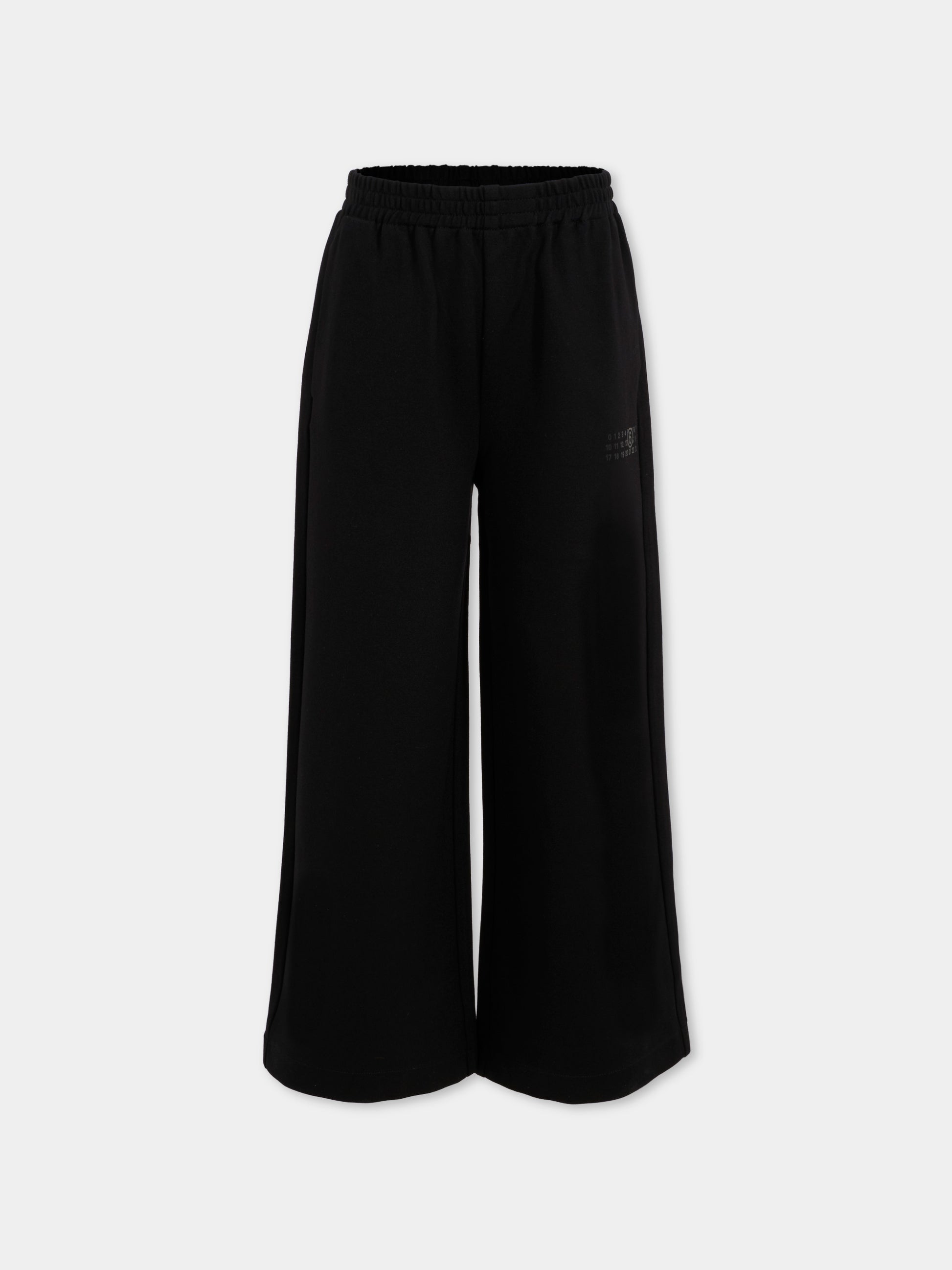 Pantaloni neri per bambini con logo,Mm6 Maison Margiela,M60840-MM05Z-M6900