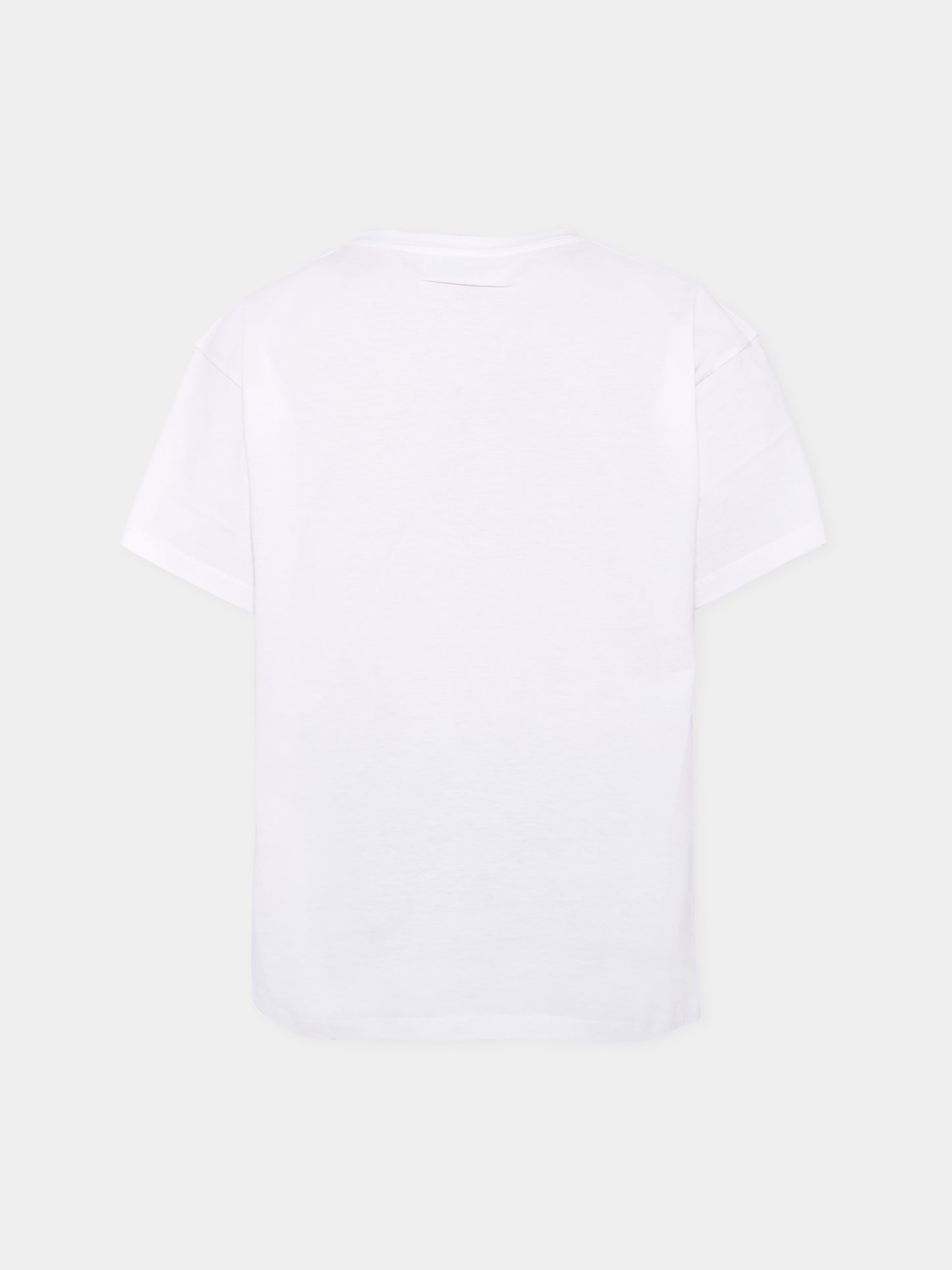 T-shirt bianca per bambini con spilla da balia,Mm6 Maison Margiela,M60907-MM04I-M6100