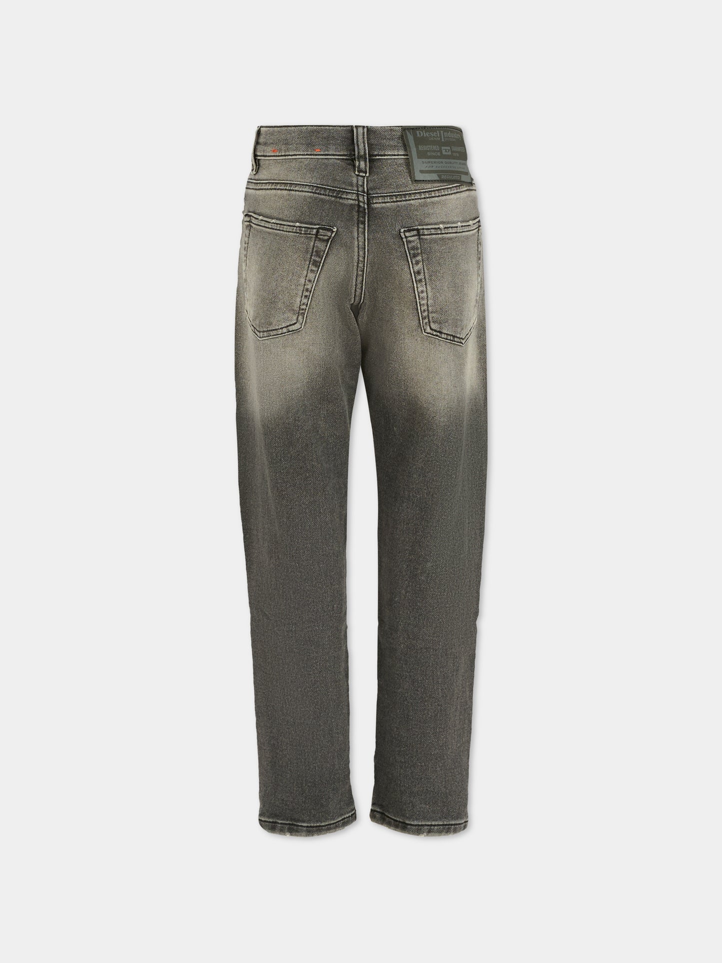 Jeans grigi per bambino con patch logato,Diesel,J00994-KXBRJ-K02