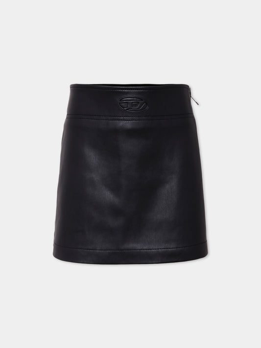 Gonna nera per bambina con logo,Diesel,J02367-KXB9D-K900