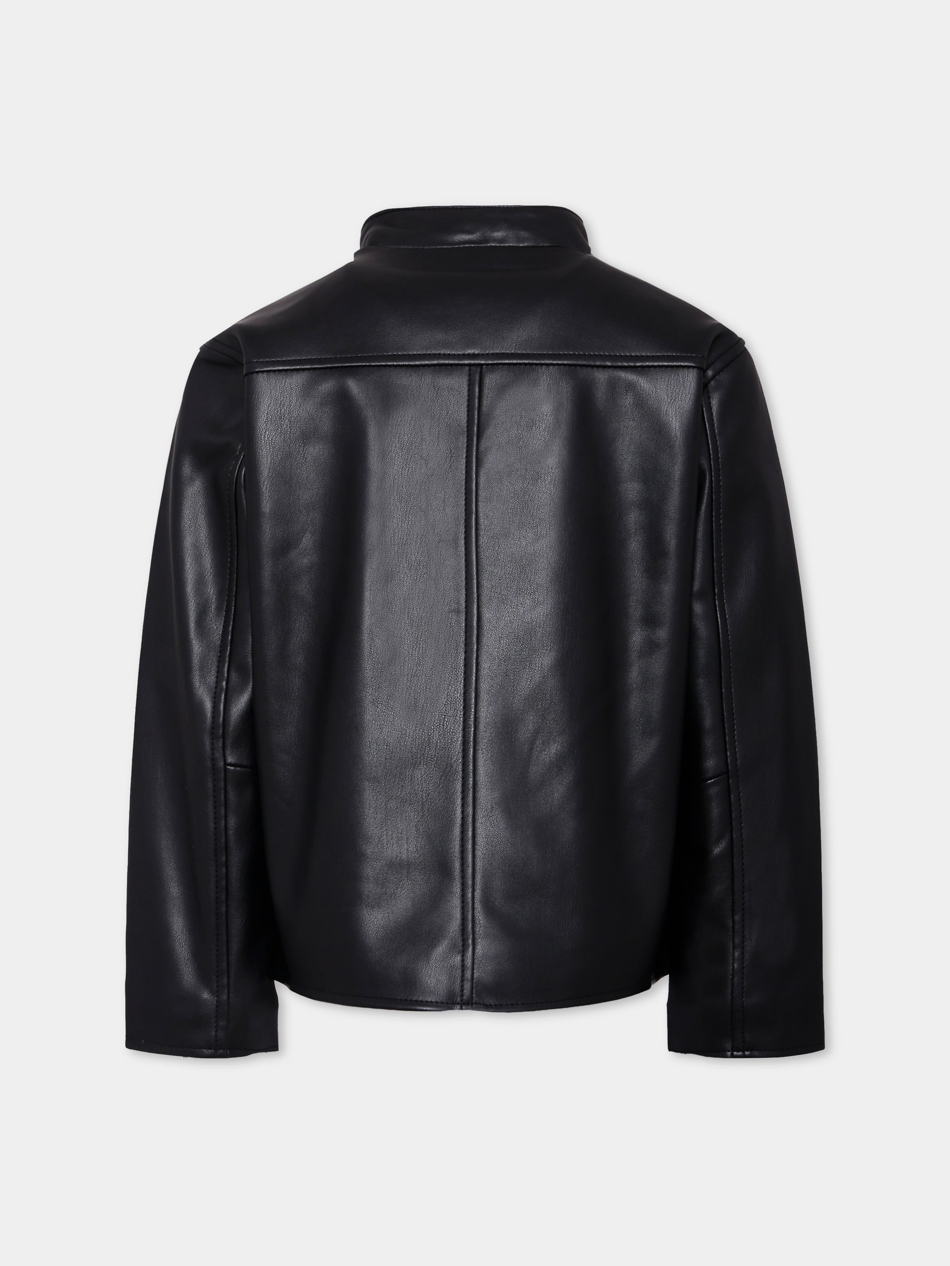 Giubbotto in ecopelle nero per bambino con logo,Diesel,J02404-KXB9D-K900