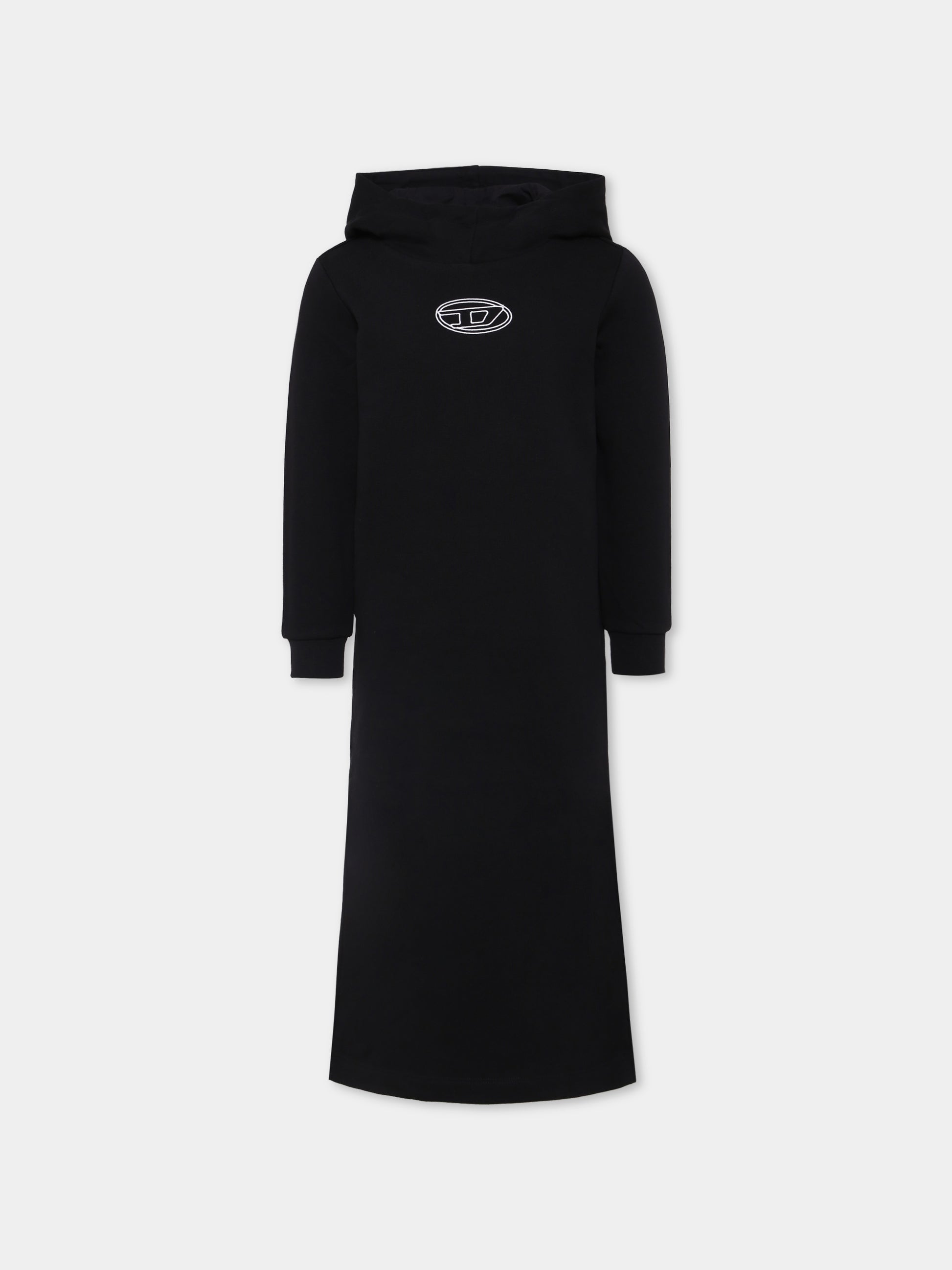 Vestito nero per bambina con logo,Diesel,J02426-KYAX3-K900