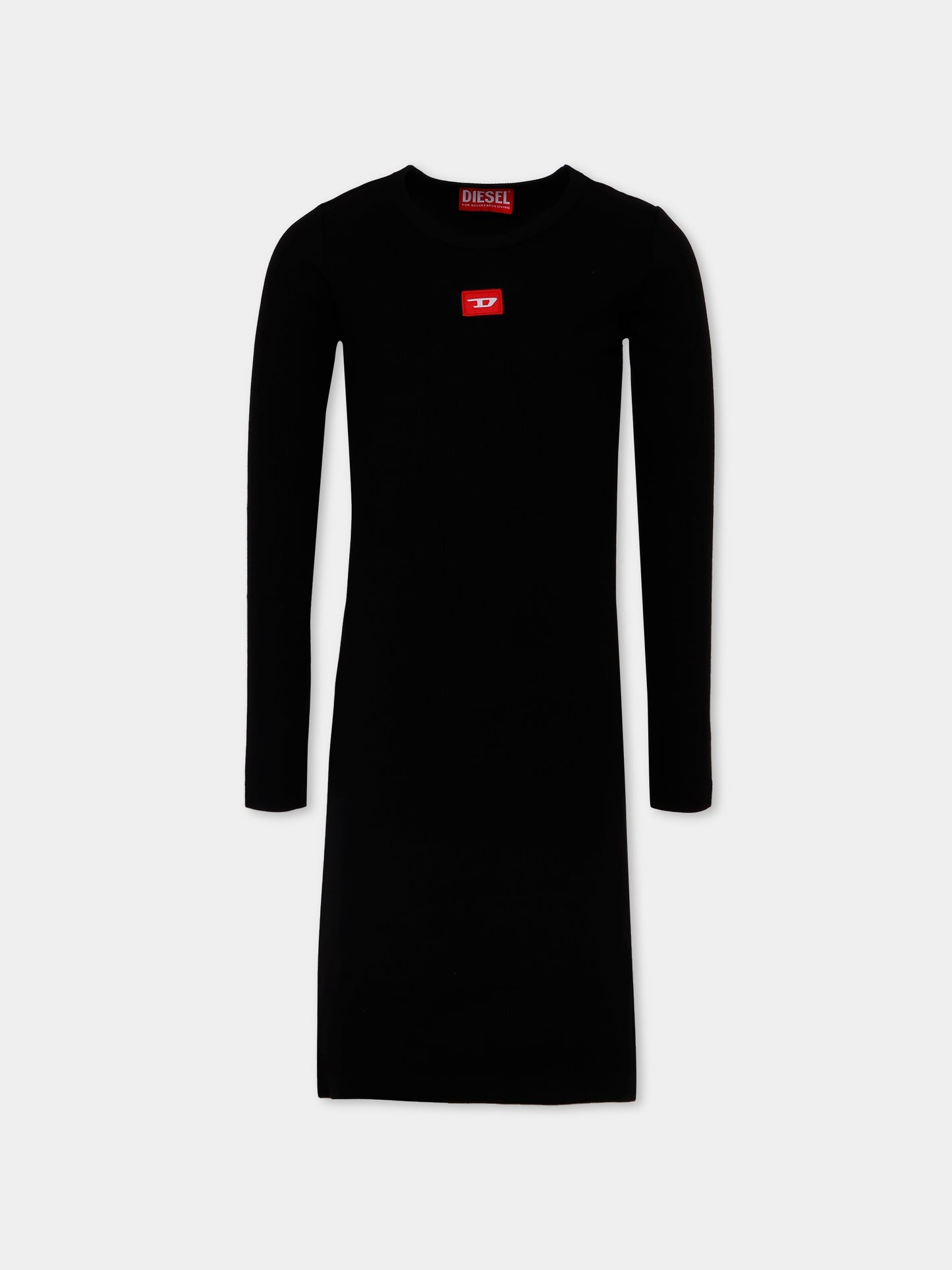 Vestito nero per bambina con logo,Diesel,J02454-KYAZY-K900