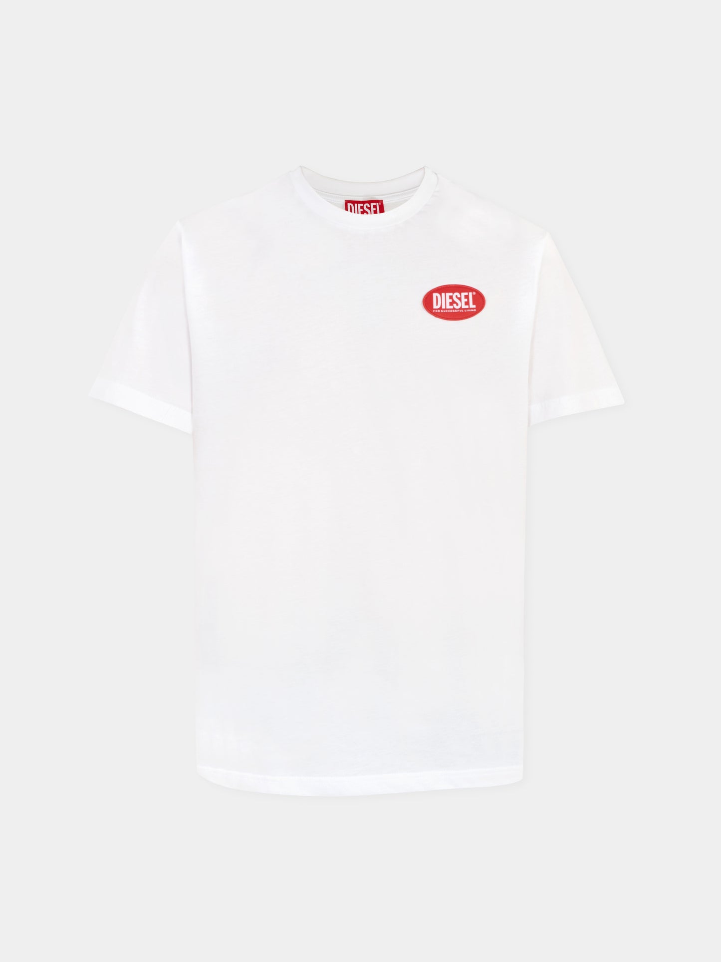 T-shirt bianca per bambino con patch,Diesel,J02469-KYAUN-K100