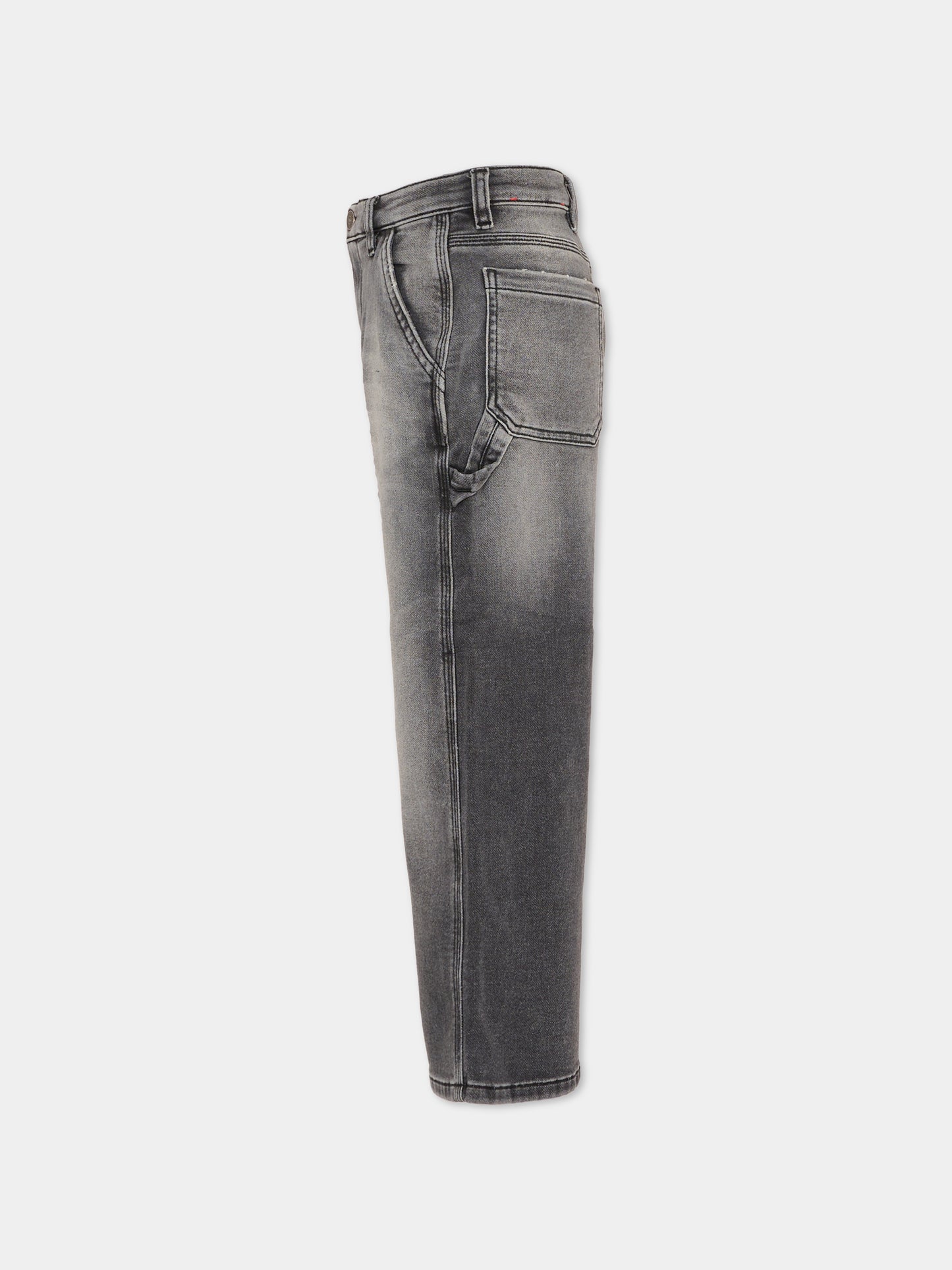 Jeans grigi per bambina con patch logato,Diesel,J02511-KXBRJ-K02