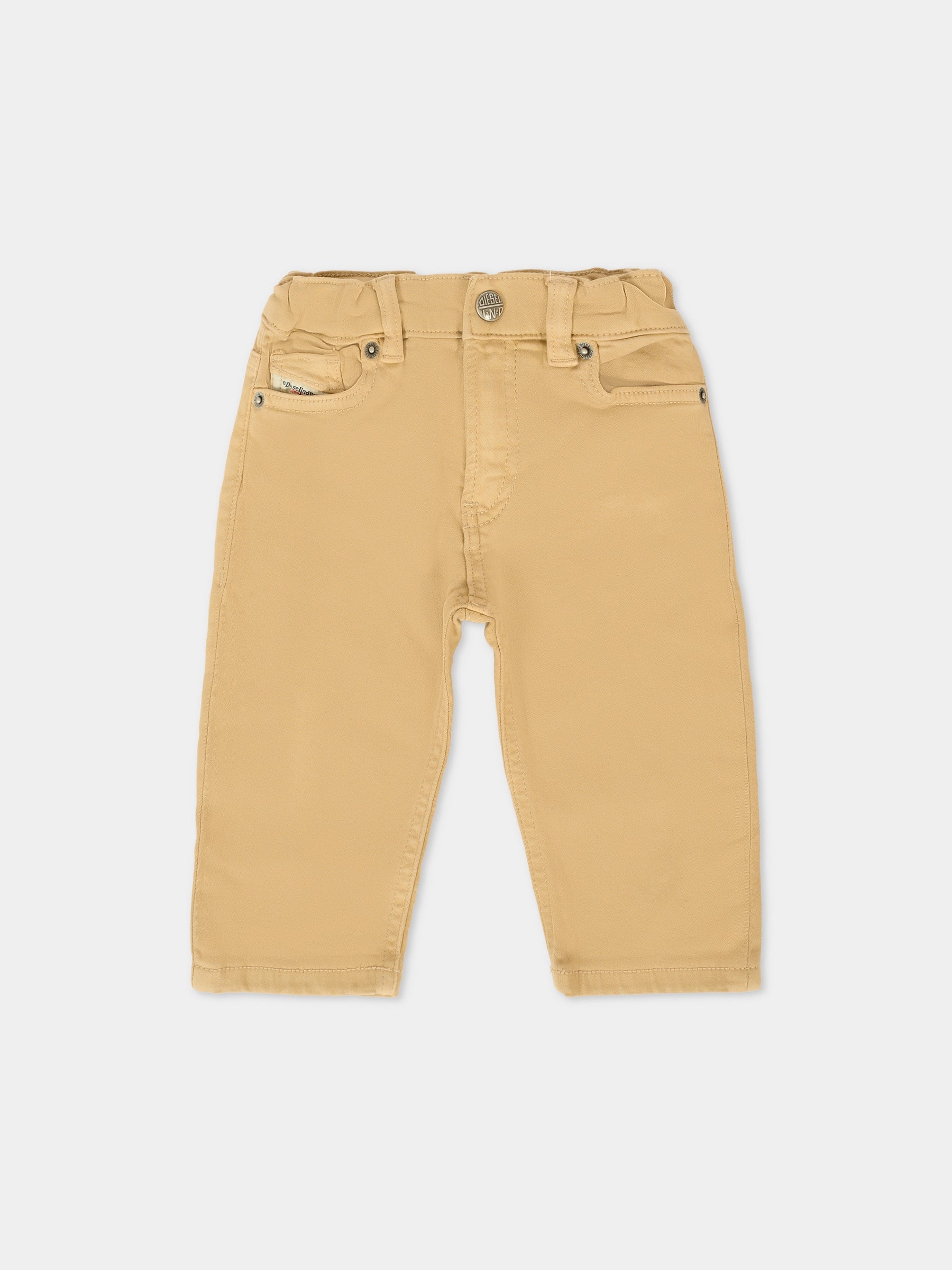 Jeans beige per neonato con logo,Diesel,K00322-KXBPV-K726