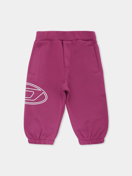 Pantaloni viola per neonata con logo,Diesel,K00693-KYAVF-K624