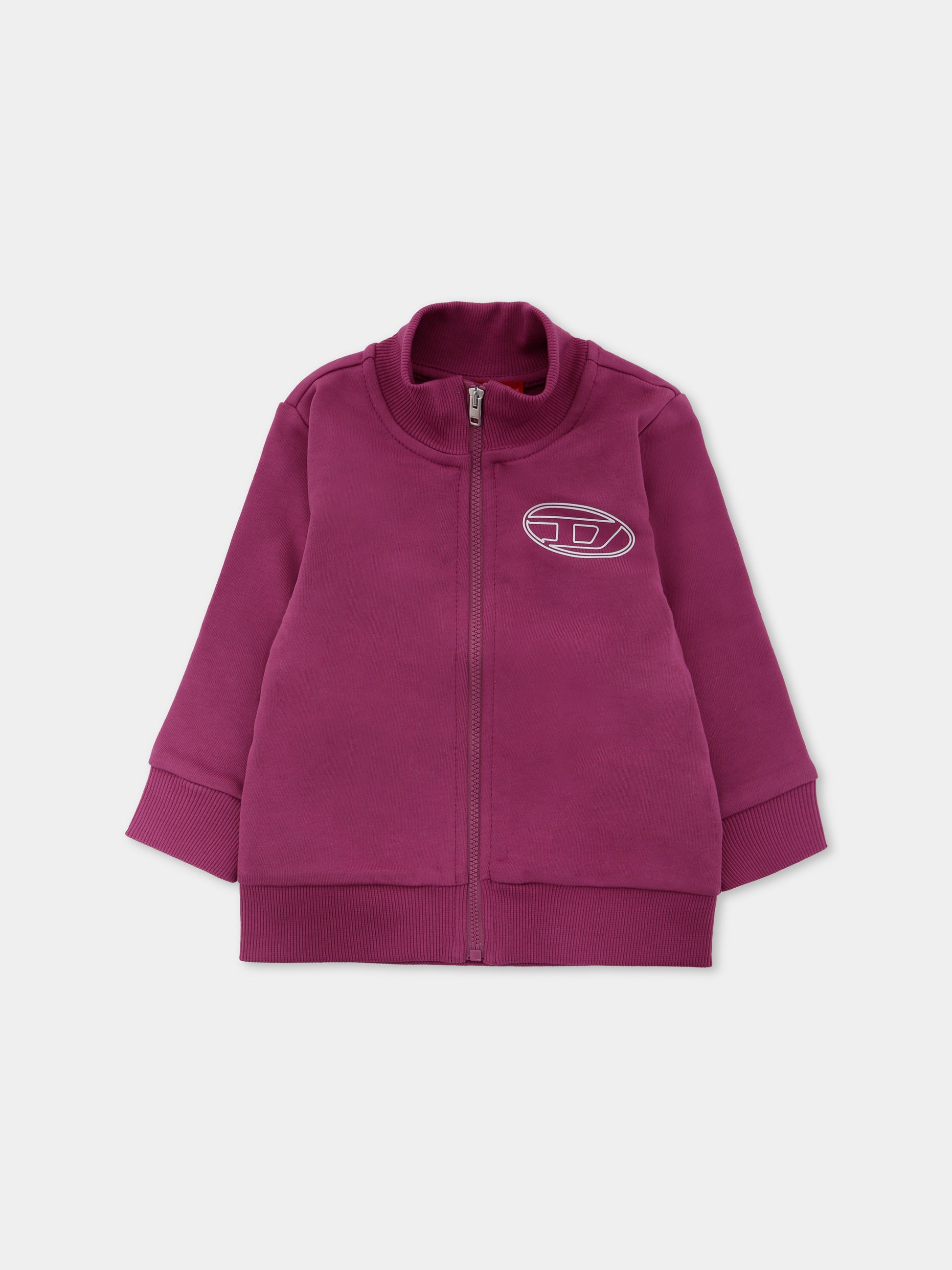 Felpa viola per neonata con logo,Diesel,K00697-KYAVF-K624