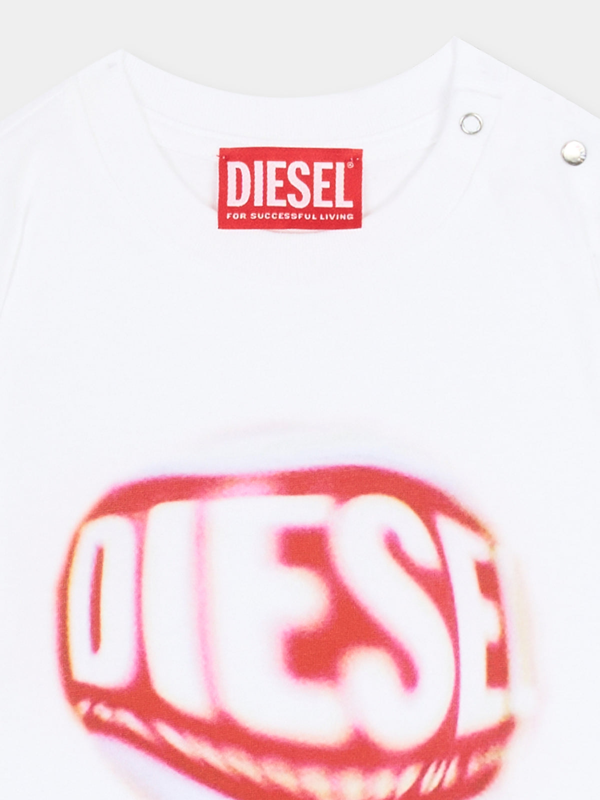 T-shirt bianca per neonato con logo,Diesel,K00704-00YI9-K100