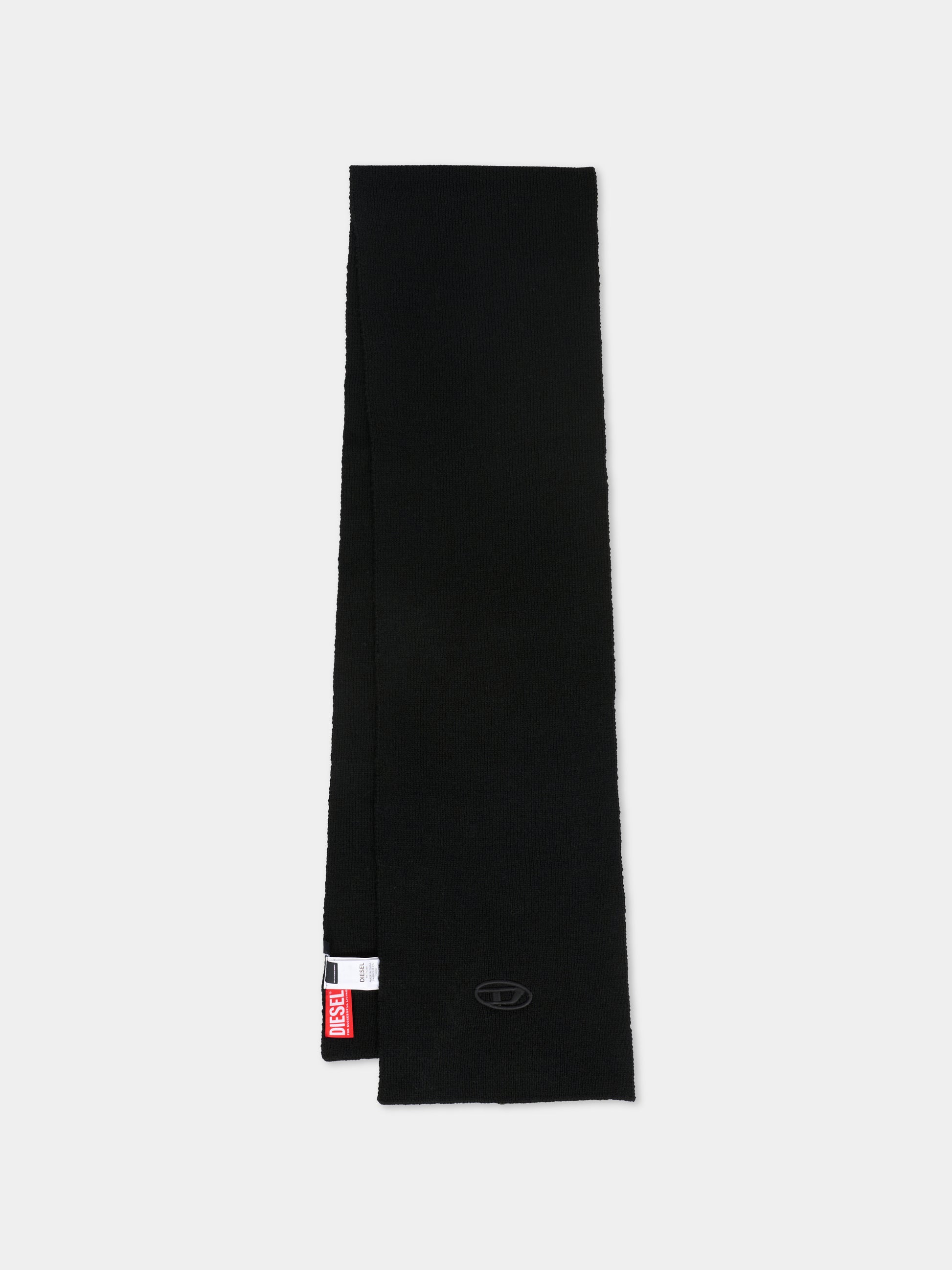 Sciarpa nera per bambino con logo,Diesel,J02463-KYAZ1-K900
