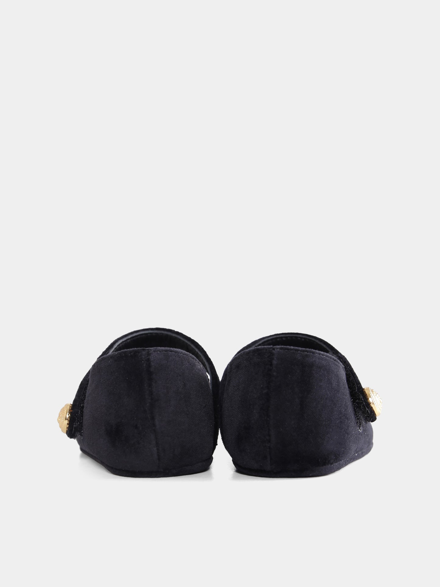 Ballerine nere per neonata con fiocco,Balmain Kids,BX0006-V0082 930OR